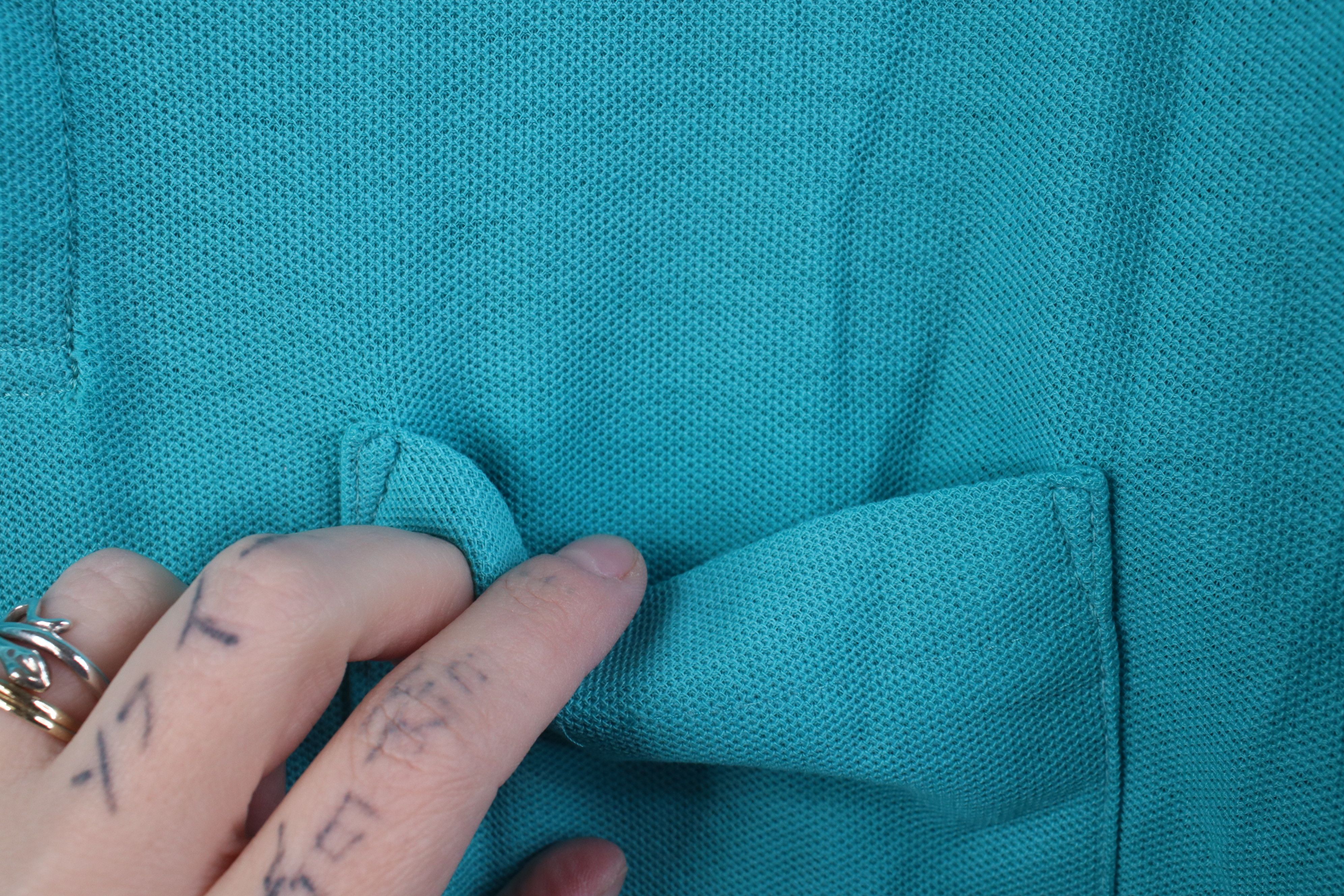 Vintage Vintage 70s 80s Streetwear Blank Knit Golf Polo Shirt Teal Size US L / EU 52-54 / 3 - 5 Thumbnail