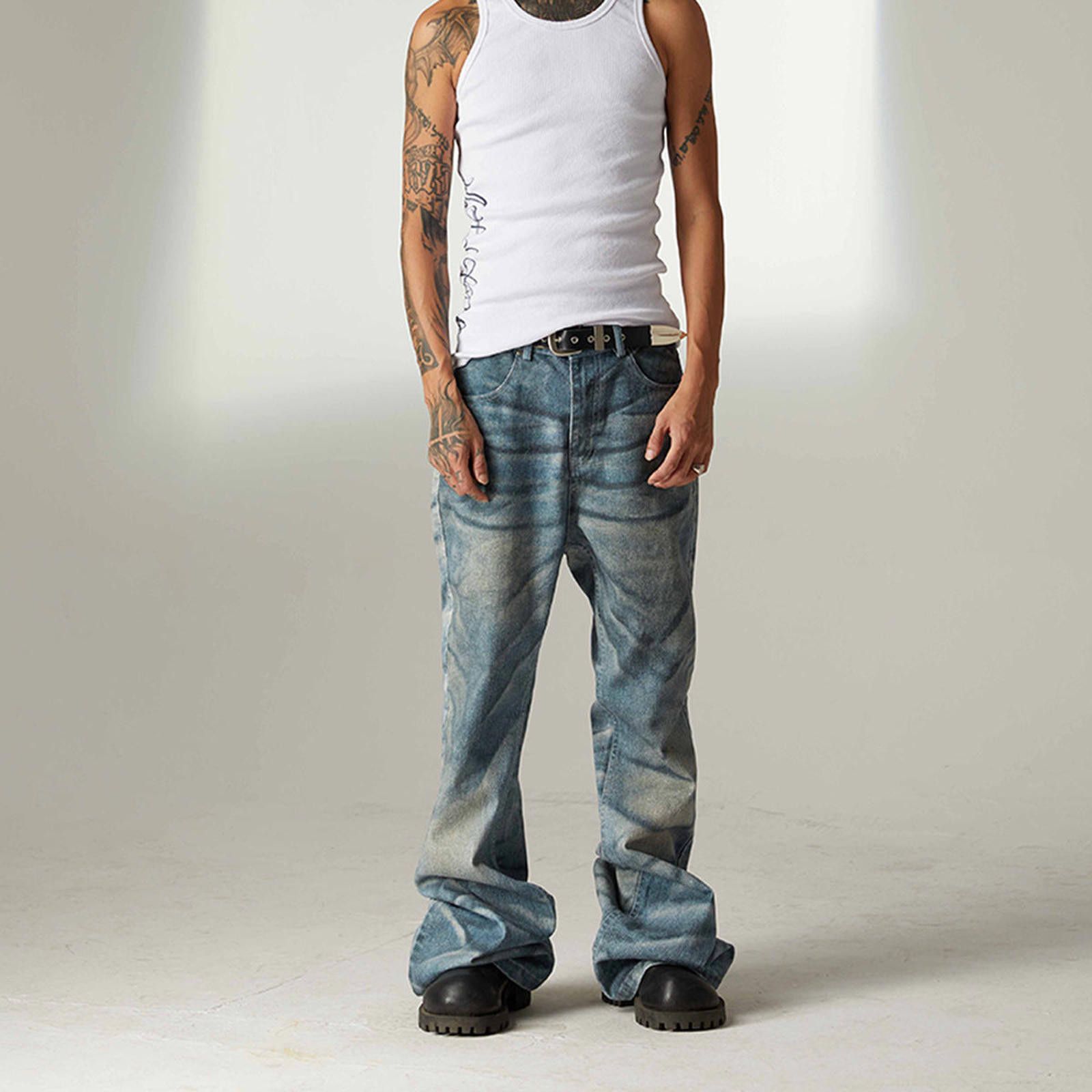 Other Heavyweight Micro-Flare Denim | Washed Wide-Leg Jeans Size US 32 / EU 48 - 2 Thumbnail