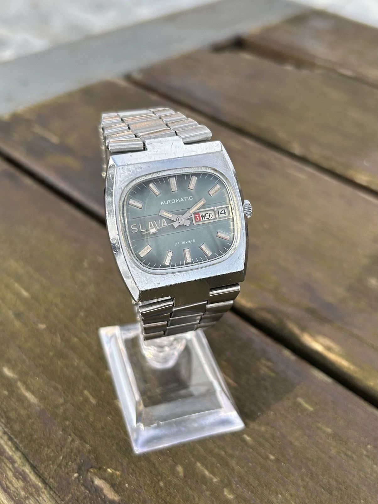 Vintage Vintage Watch Retro Soviet USSR Automatic Slava Tank Size ONE SIZE - 12 Thumbnail