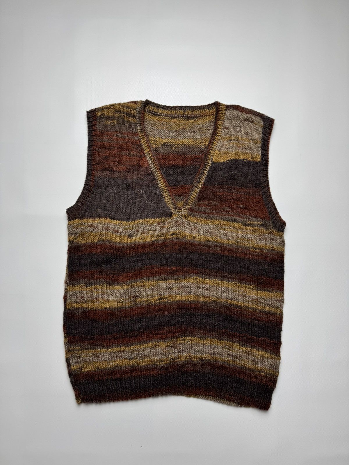Japanese Brand Vintage Thick Knit Wool Vest – Cream / Off-White Size US L / EU 52-54 / 3 - 1 Thumbnail