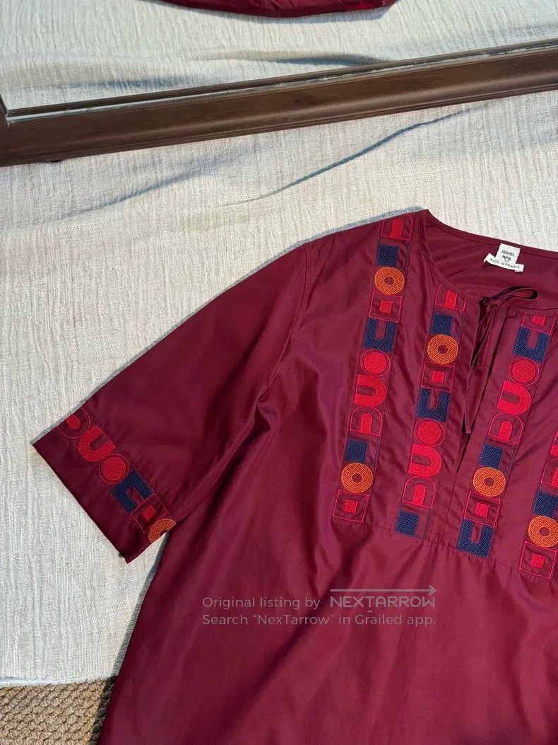 Hermes Hermes Round Neck Casual Loose Straight Skirt, Jujube Red Size XS / US 0-2 / IT 36-38 - 6 Thumbnail