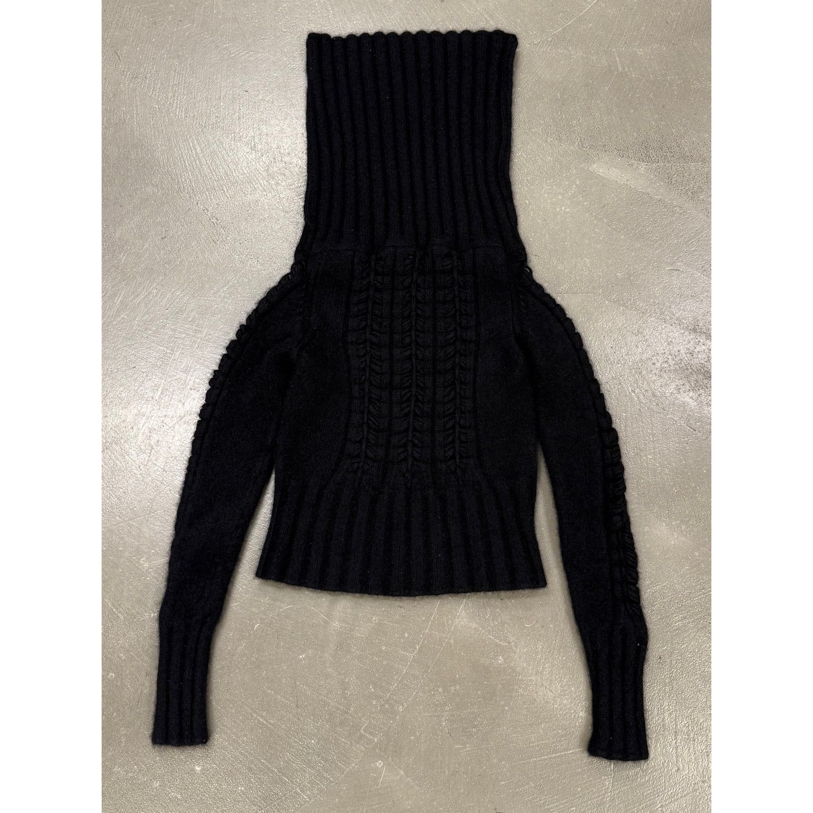 Versace 2000s Gianni Versace exaggerated high neck cropped knit Size S / US 4 / IT 40 - 3 Thumbnail