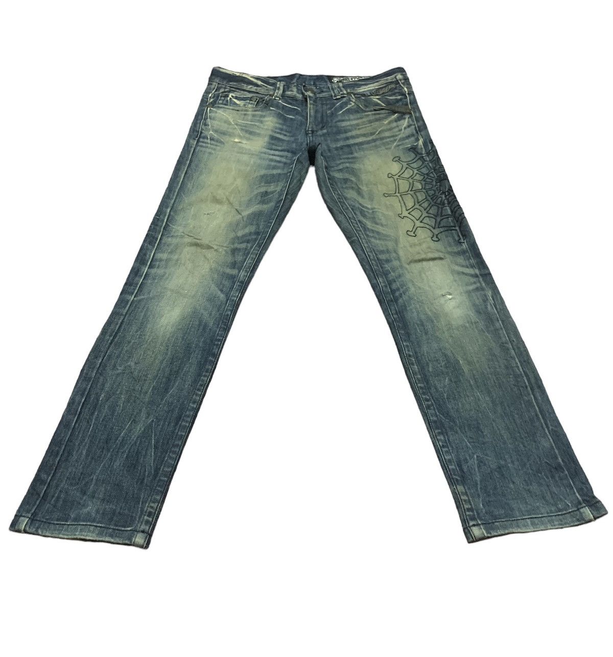 If Six Was Nine Red Pepper Embroidered Skull Jeans Size US 33 - 4 Thumbnail
