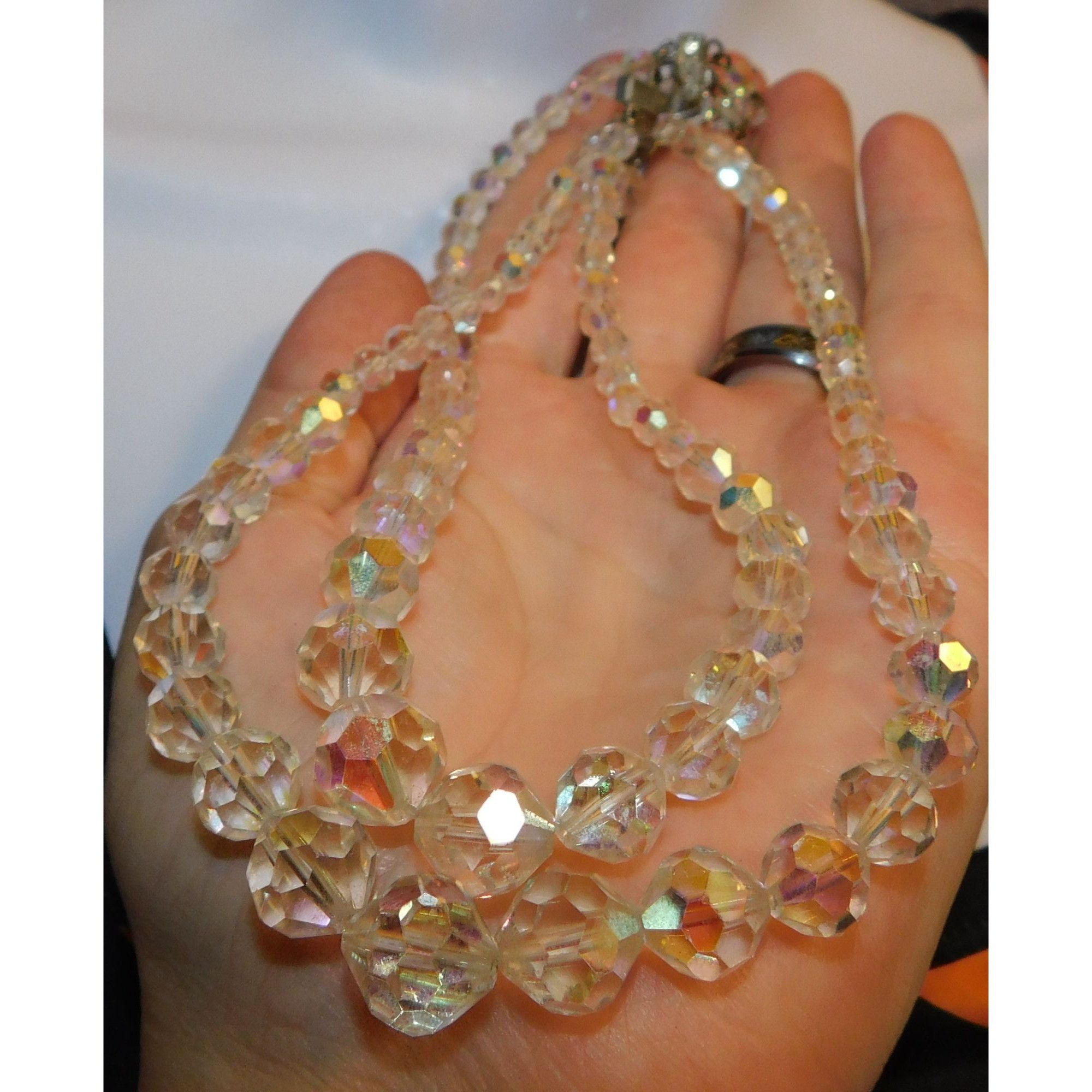 Other Vintage Aurora Borealis Crystal Beaded Double Strand Necklac Size ONE SIZE - 4 Thumbnail