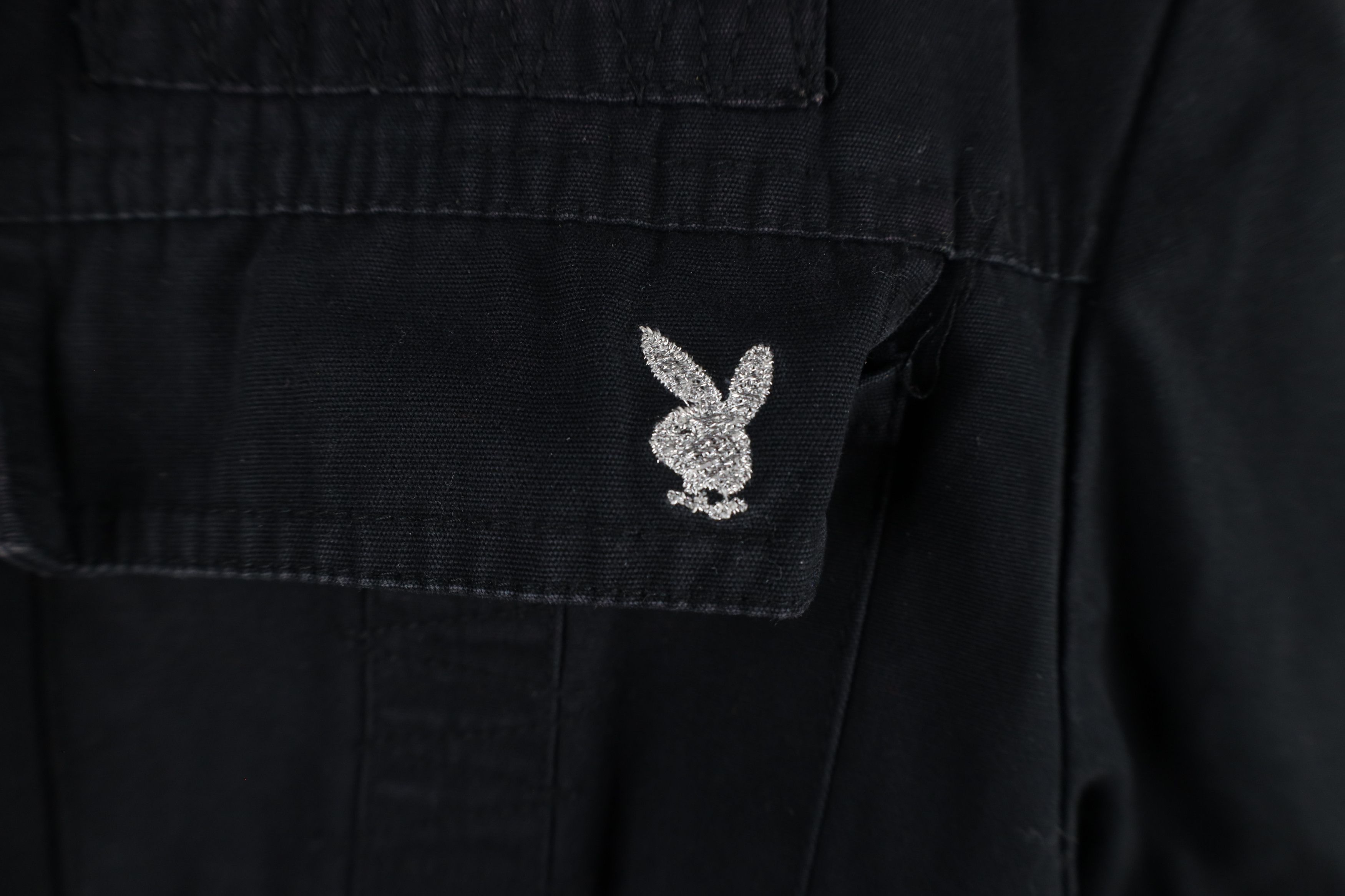 Playboy × Vintage Vintage 90s Y2K Playboy Fit Striped Bunny Full Zip Jacket Size 30 - 4 Thumbnail