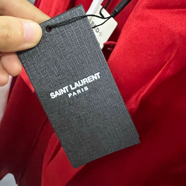 Saint Laurent Paris Saint Laurent Paris Saint Laurent Red Silk Long Sleeve Shi Size US S / EU 44-46 / 1 - 5 Thumbnail