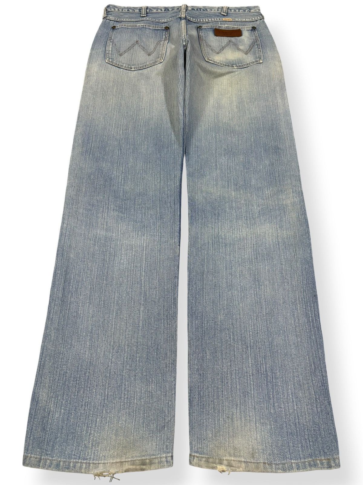 Wrangler Vintage Y2K Wrangler Blue Wash Faded Distressed Jeans Size US 34 / EU 50 - 2 Thumbnail