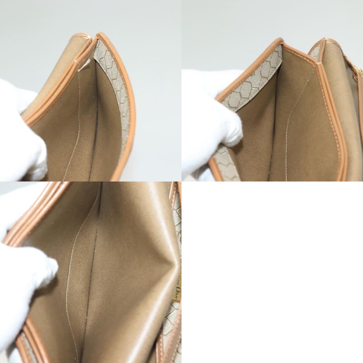 Dior DIOR Honeycomb Canvas Chain Shoulder Bag Pvc Beige Gold Size ONE SIZE - 12 Thumbnail