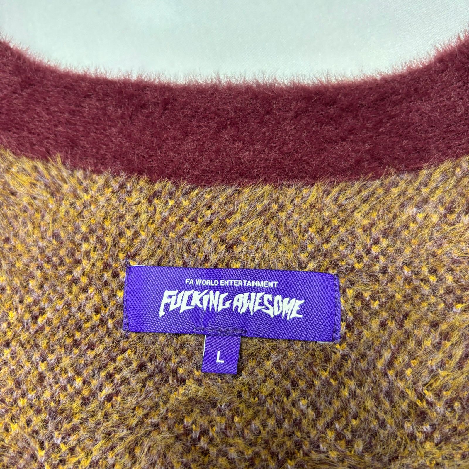 Fucking Awesome F*cking Awesome Acid Hairy Cardigan Men's Large Sweater Size US L / EU 52-54 / 3 - 4 Thumbnail