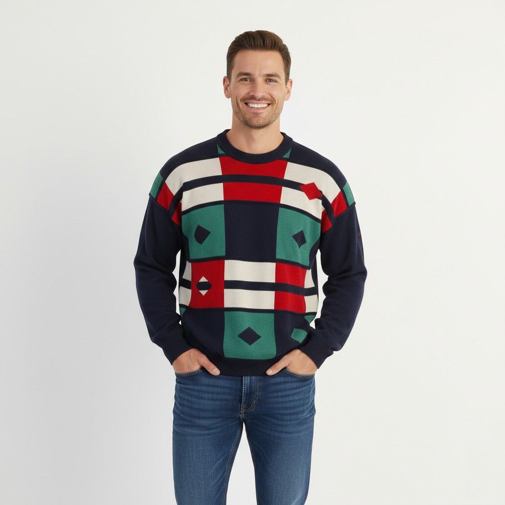 Vintage Glen Gannet Men M Jumper Navy Cotton 8903 Size US M / EU 48-50 / 2 - 1 Thumbnail