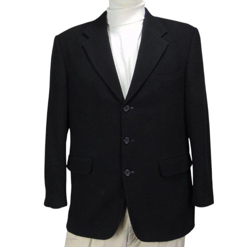 Oscar De La Renta Oscar de la Renta Cashmere Blend Blazer Black 42R Size 42R - 4 Thumbnail
