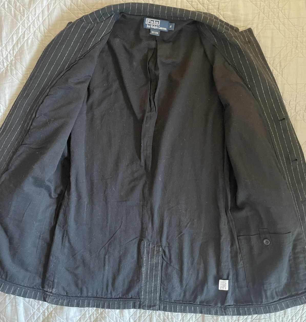 Polo Ralph Lauren Deconstructed Patch Pocket Chalk Stripe Sport Coat Size 38R - 3 Thumbnail