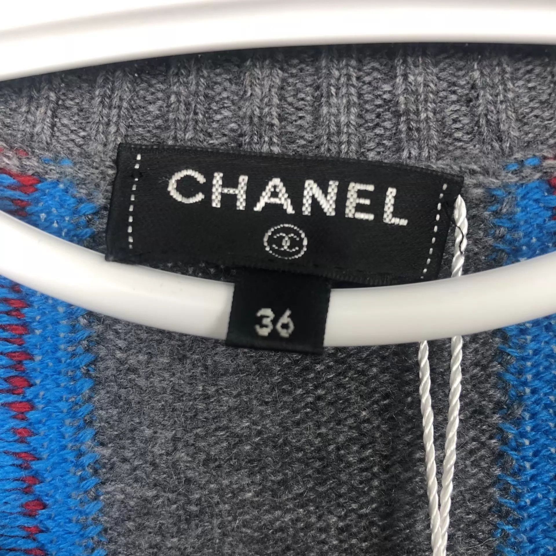 Chanel CHANEL Gray Knit Jacket Women's 36 Size XS / US 0-2 / IT 36-38 - 3 Thumbnail