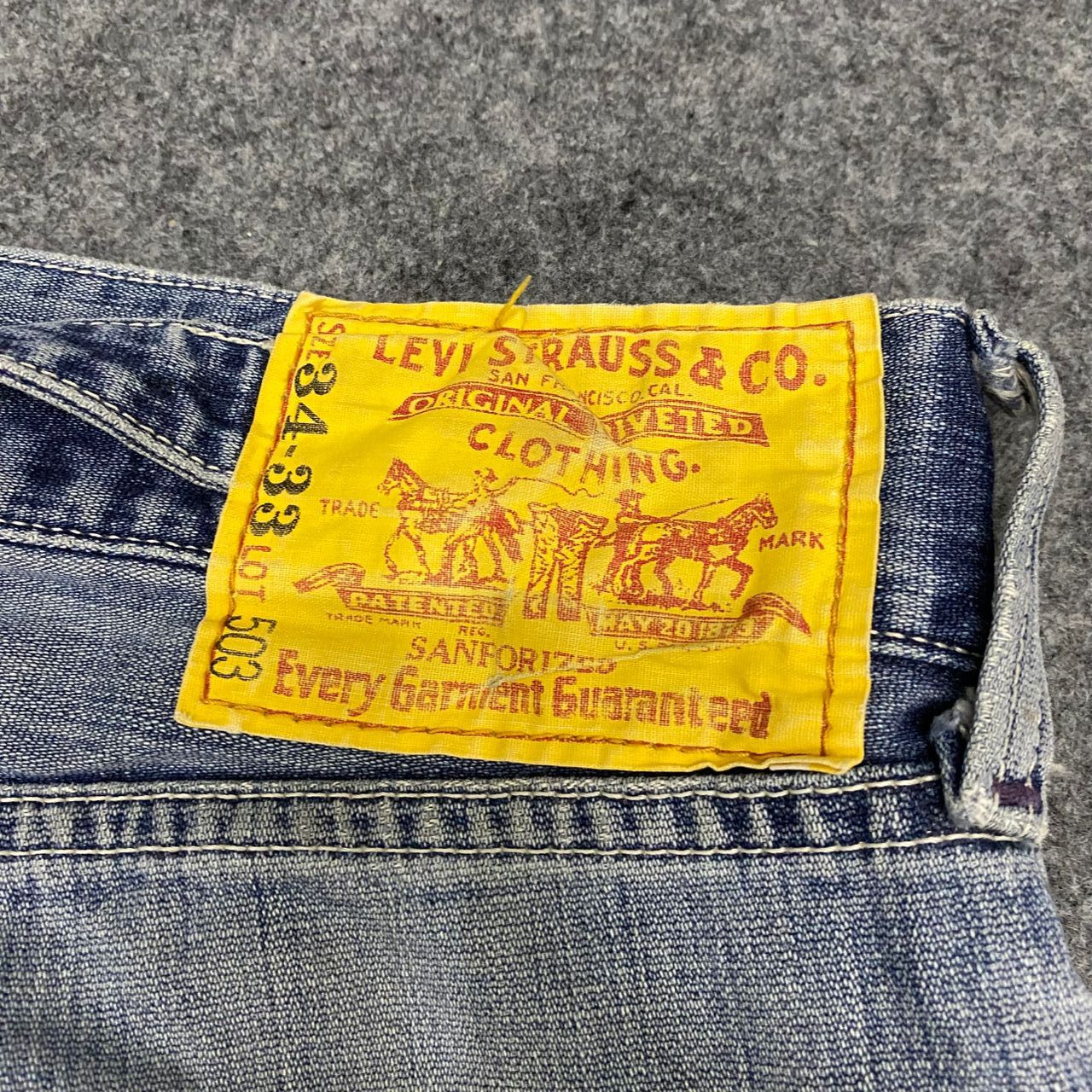 Japanese Brand 💥Vintage Levis Buckle Back Carpenter Distressed Distressed Size US 34 / EU 50 - 16 Thumbnail