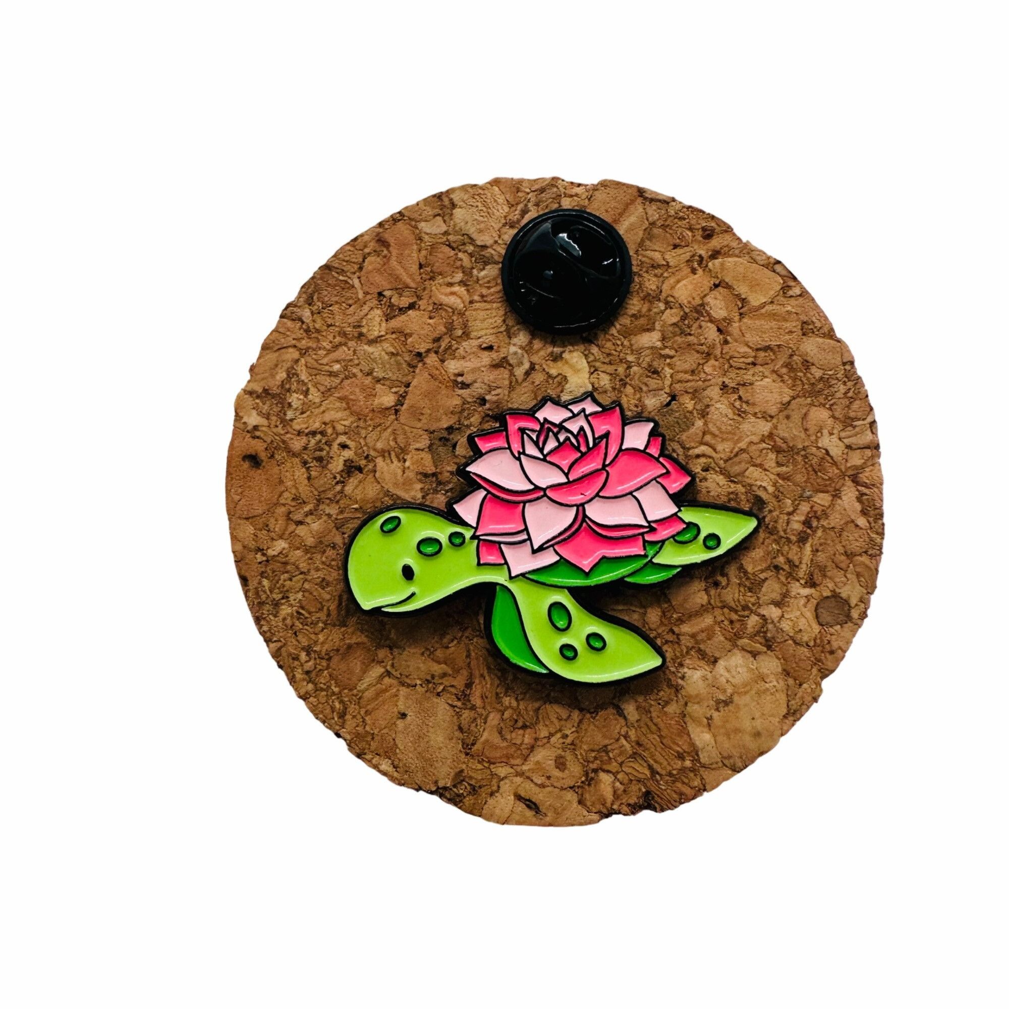 Other ✨Flower Animal Alloy Enamel Brooch - Serene Turtle with lotu Size ONE SIZE - 2 Thumbnail