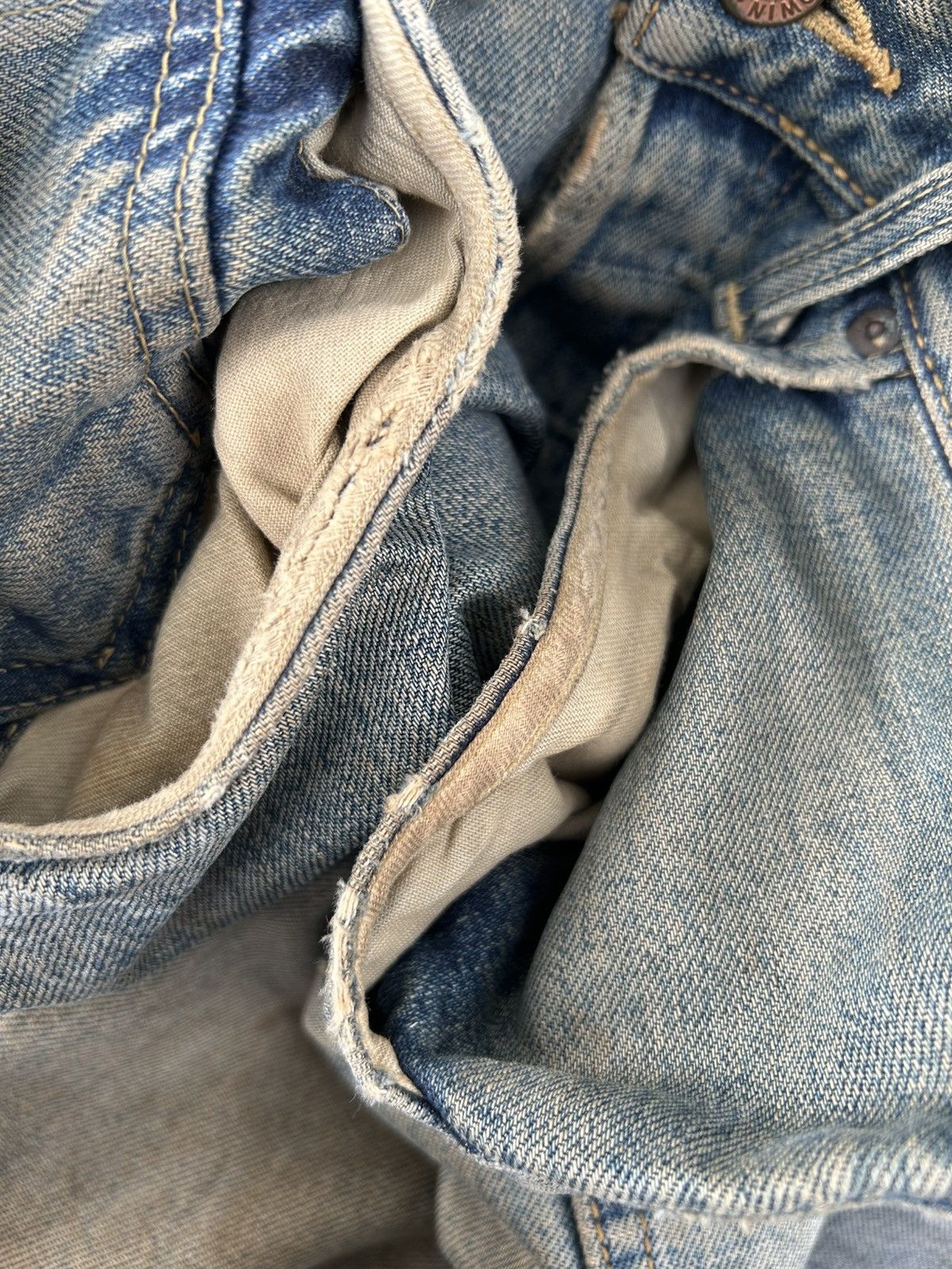 Kapital Thrashed Vintage Edwin 505X Selvedge Rusty Denim Jeans Size US 33 - 11 Thumbnail