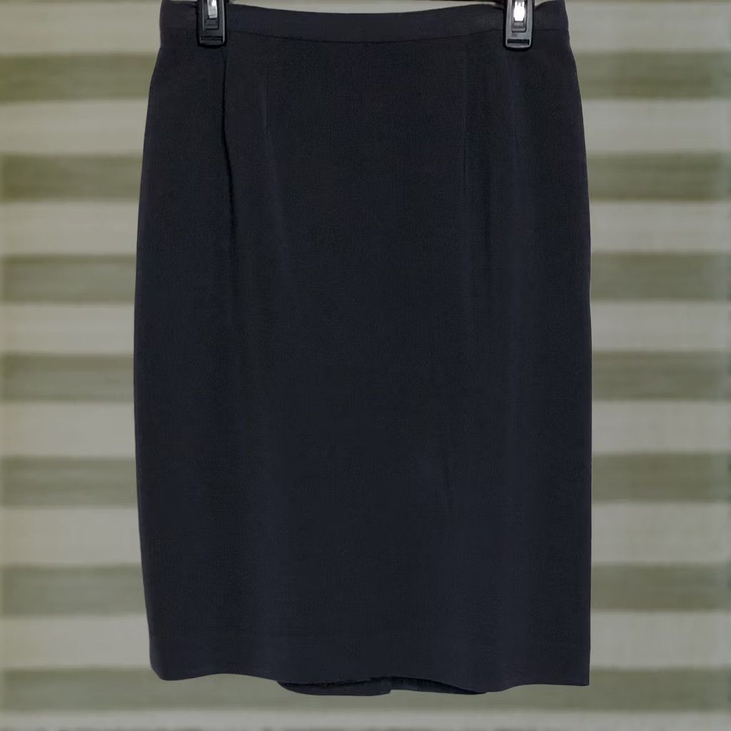 Vintage Le Suit Skirt Gray Lined Straight Knee Sz 8 career preppy office 28"W Size 30" / US 8 / IT 44 - 1 Thumbnail