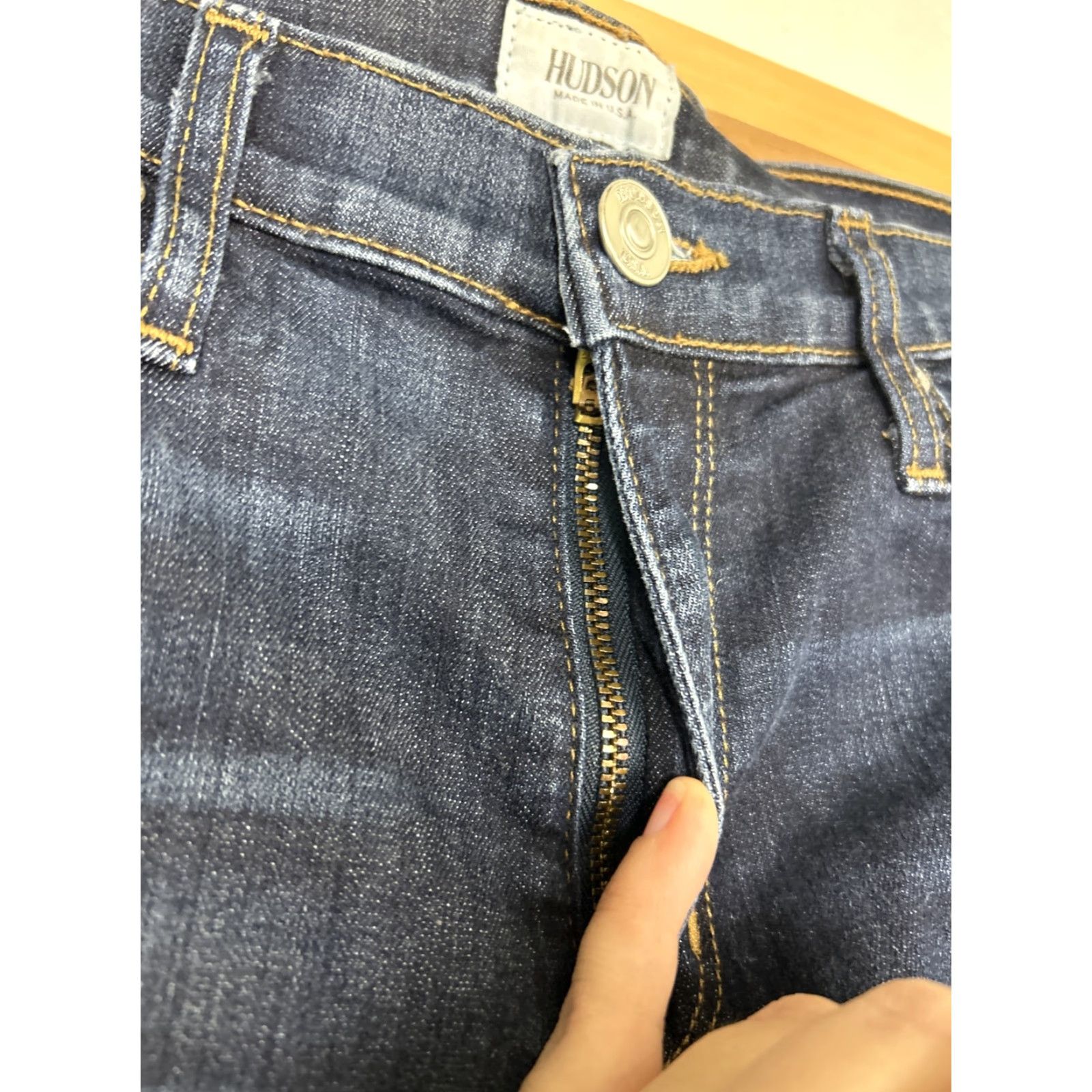 Hudson HUDSON Nico Super Skinny Jeans Womens 27 Mid-Rise Dark Wash Distressed 28x29 Size 27" / US 4 / IT 40 - 7 Thumbnail