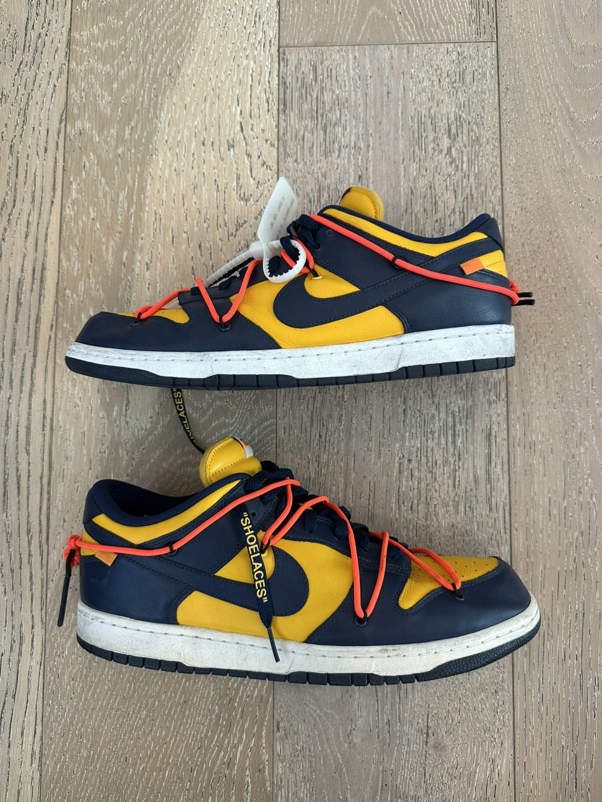 Nike × Off-White Nike Dunk Low Off-White University Gold Size US 14 / EU 47 - 4 Thumbnail