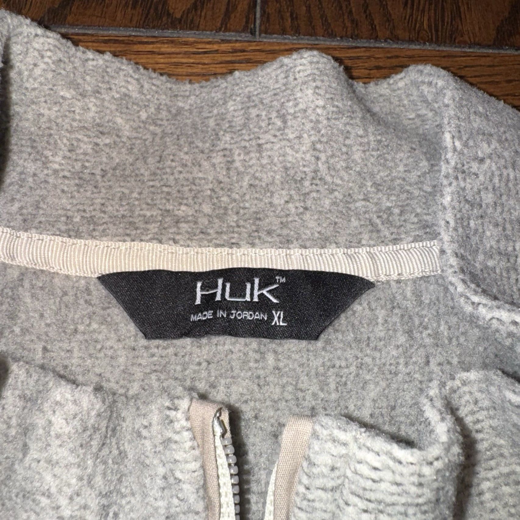 Vintage Huk Jacket Mens XL Full Zip Performance Fleece Beige Pockets Mock Neck Windbreaker Outdoor Fishing Hiking Size US XL / EU 56 / 4 - 3 Thumbnail