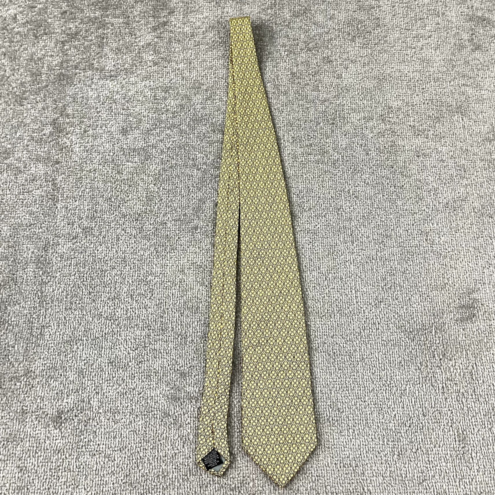 Vintage VINTAGE Beaufort Men’s Tie Equestrian Horse Bits Silk Italy Classic 57-60 Inches Yellow Size ONE SIZE - 5 Thumbnail