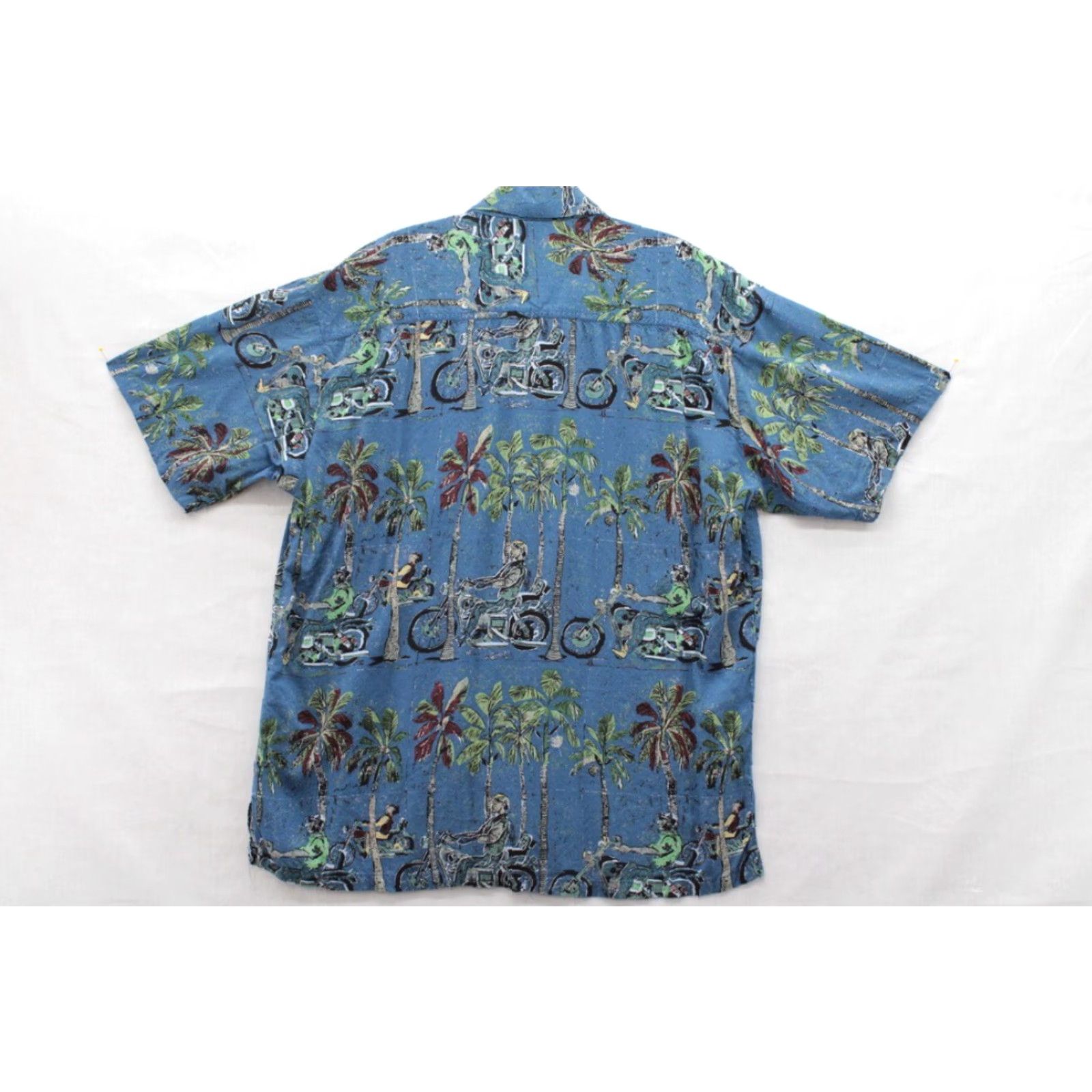 Vintage Kahala Shirt AVI Hawaiian Biker Motorcycle Palm Trees Paradise Tropical VTG USA Medium Blue Men's Size US M / EU 48-50 / 2 - 3 Thumbnail