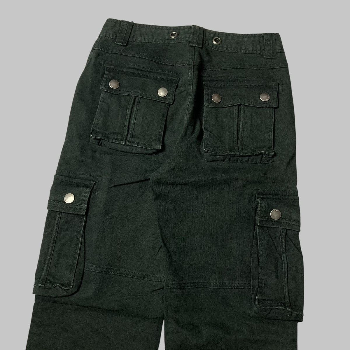 Designer × Hysteric Glamour × Japanese Brand INTERCREW Black Washed Cargo Pants Multi Pocket💥 Size US 29 - 4 Thumbnail