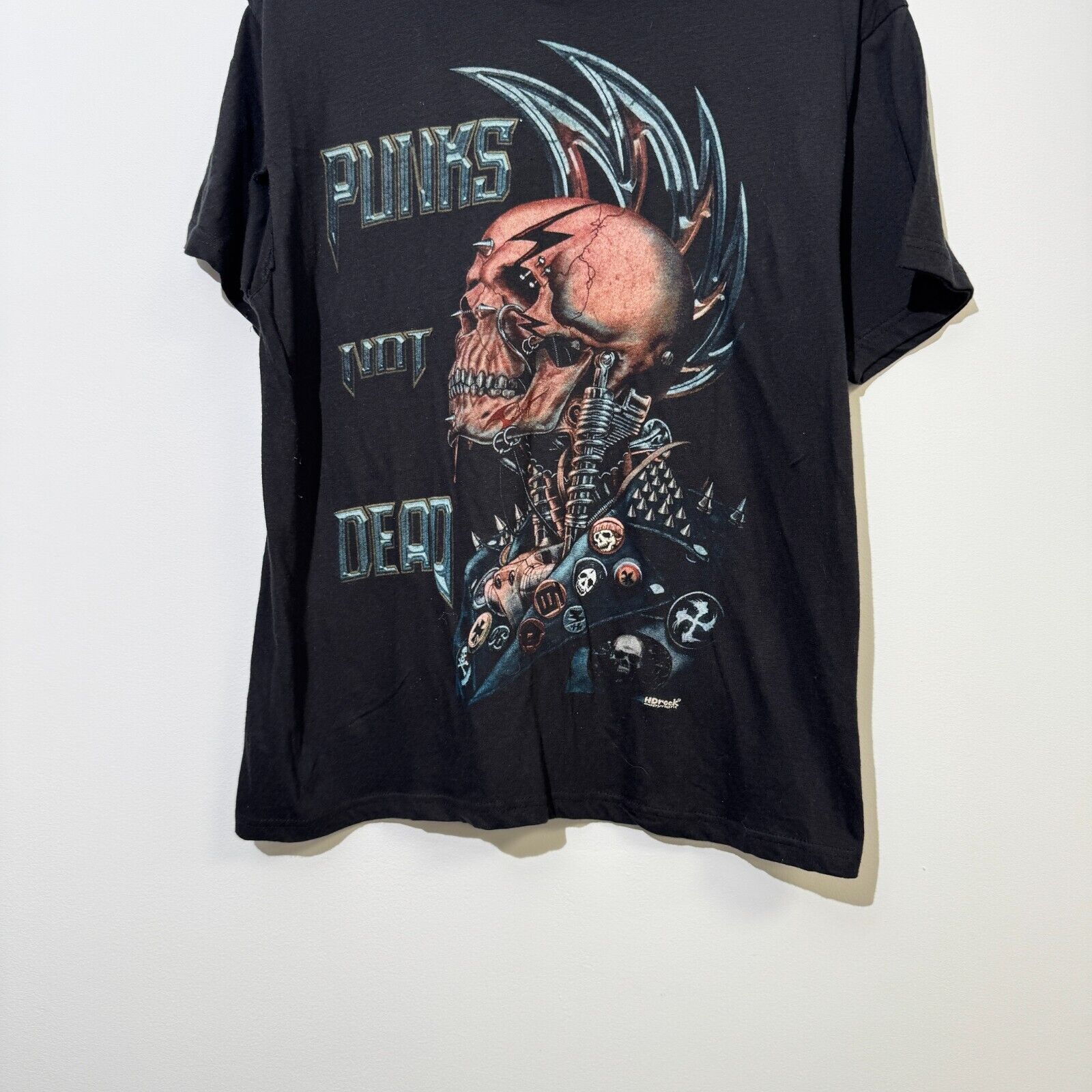 Vintage Vintage Unisex Black Cotton T-Shirt Size L Punks Not Dead Size US L / EU 52-54 / 3 - 3 Thumbnail