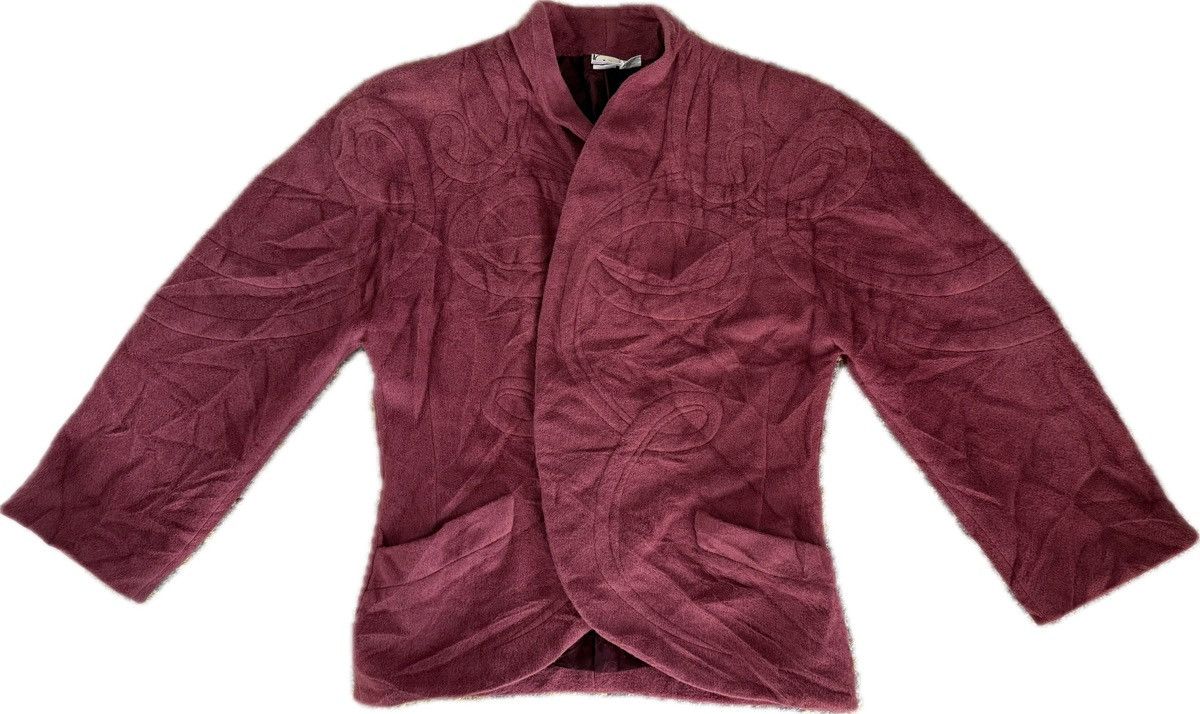 Krizia KRIZIA ALPACA JACKET BUTTON LESS DESIGN MAROON RARE Size S / US 4 / IT 40 - 1 Thumbnail