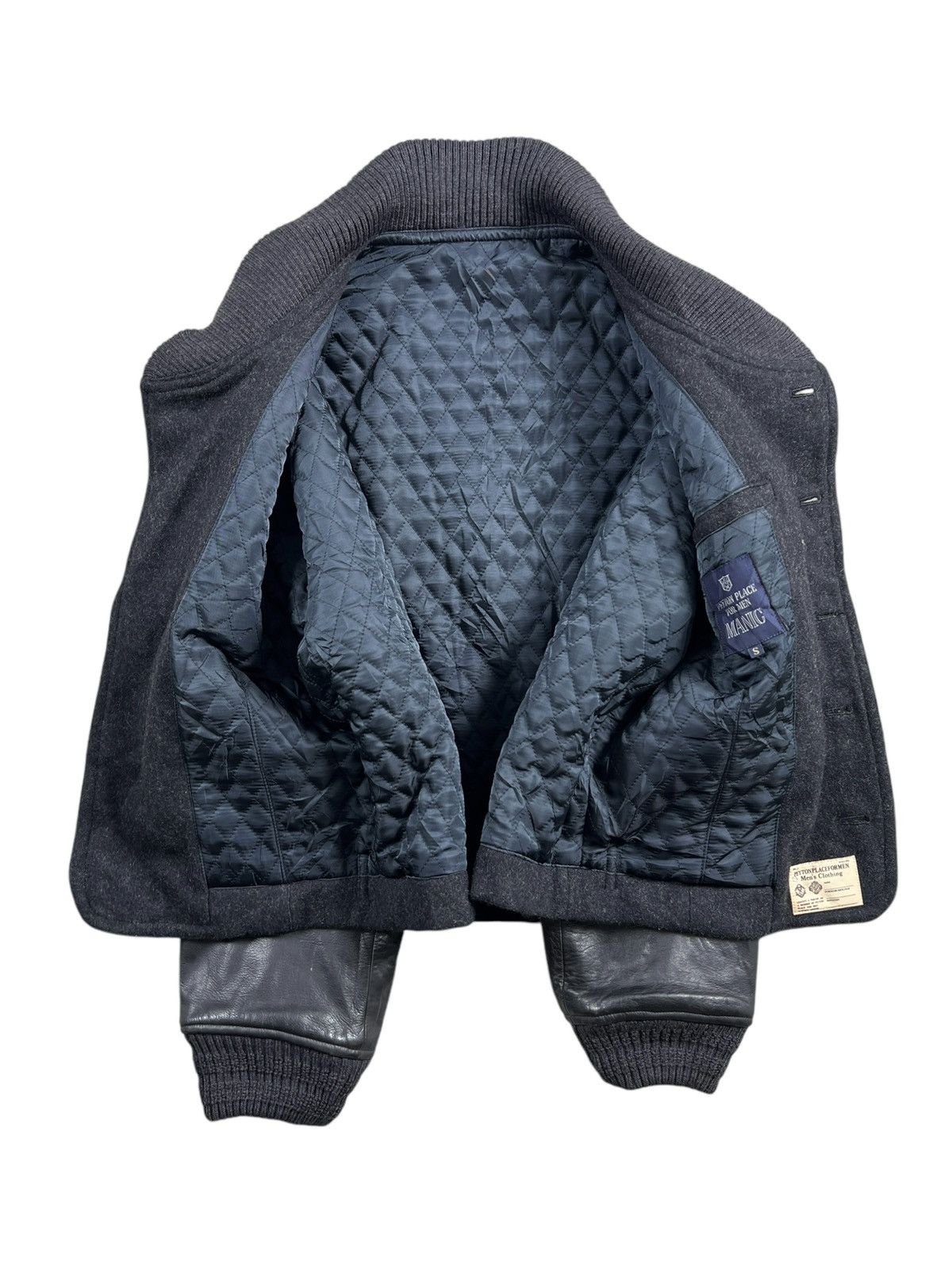 Japanese Brand × PPFM × Vintage 1990 Manic by PPFM Heavy Wool Leather Cropped Bomber Size US M / EU 48-50 / 2 - 11 Thumbnail