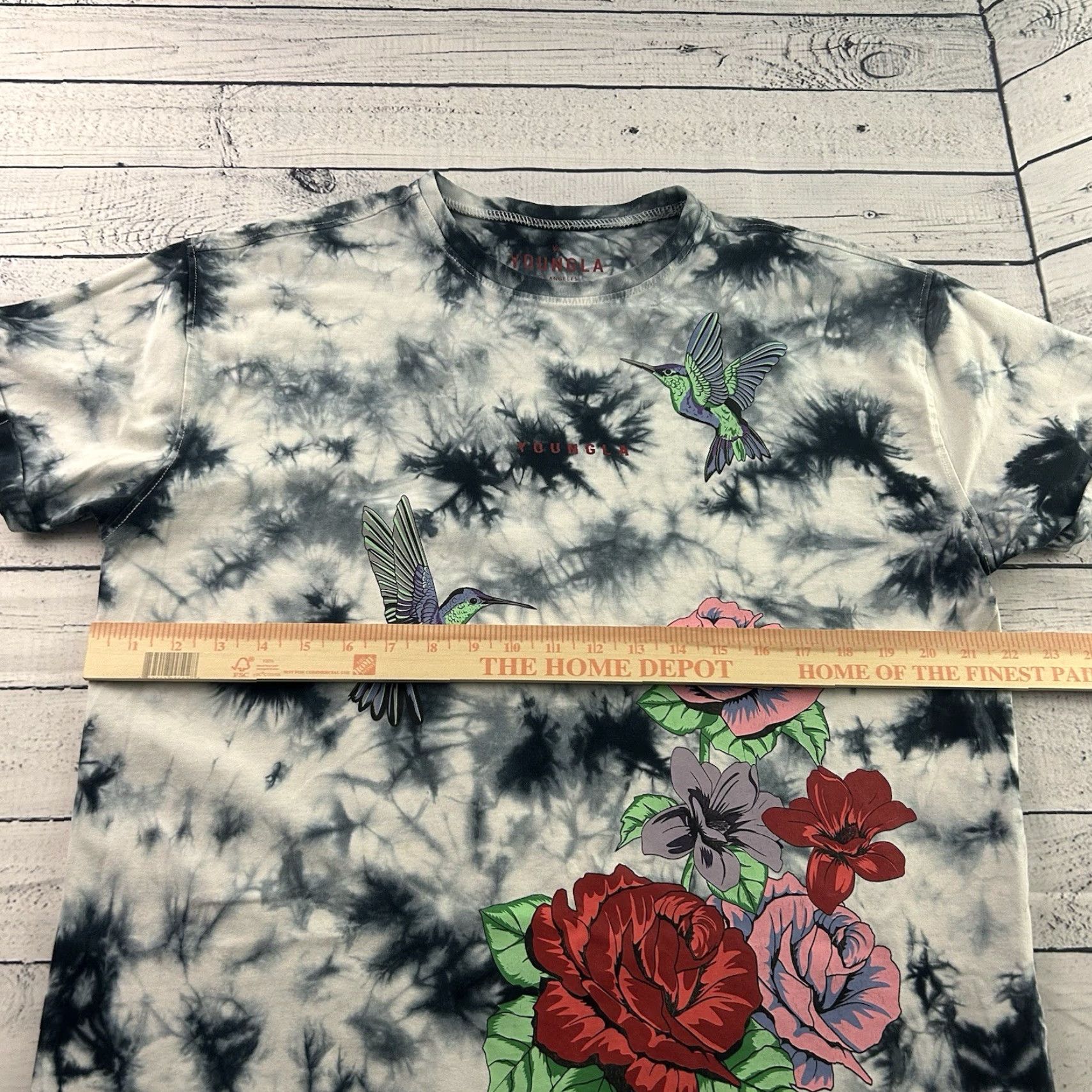 YoungLA Young LA Pigment Dyed Hummingbird Short Sleeve T Shirt Men S Blue White Multicolor 90s Colorful Mens Size US S / EU 44-46 / 1 - 4 Thumbnail
