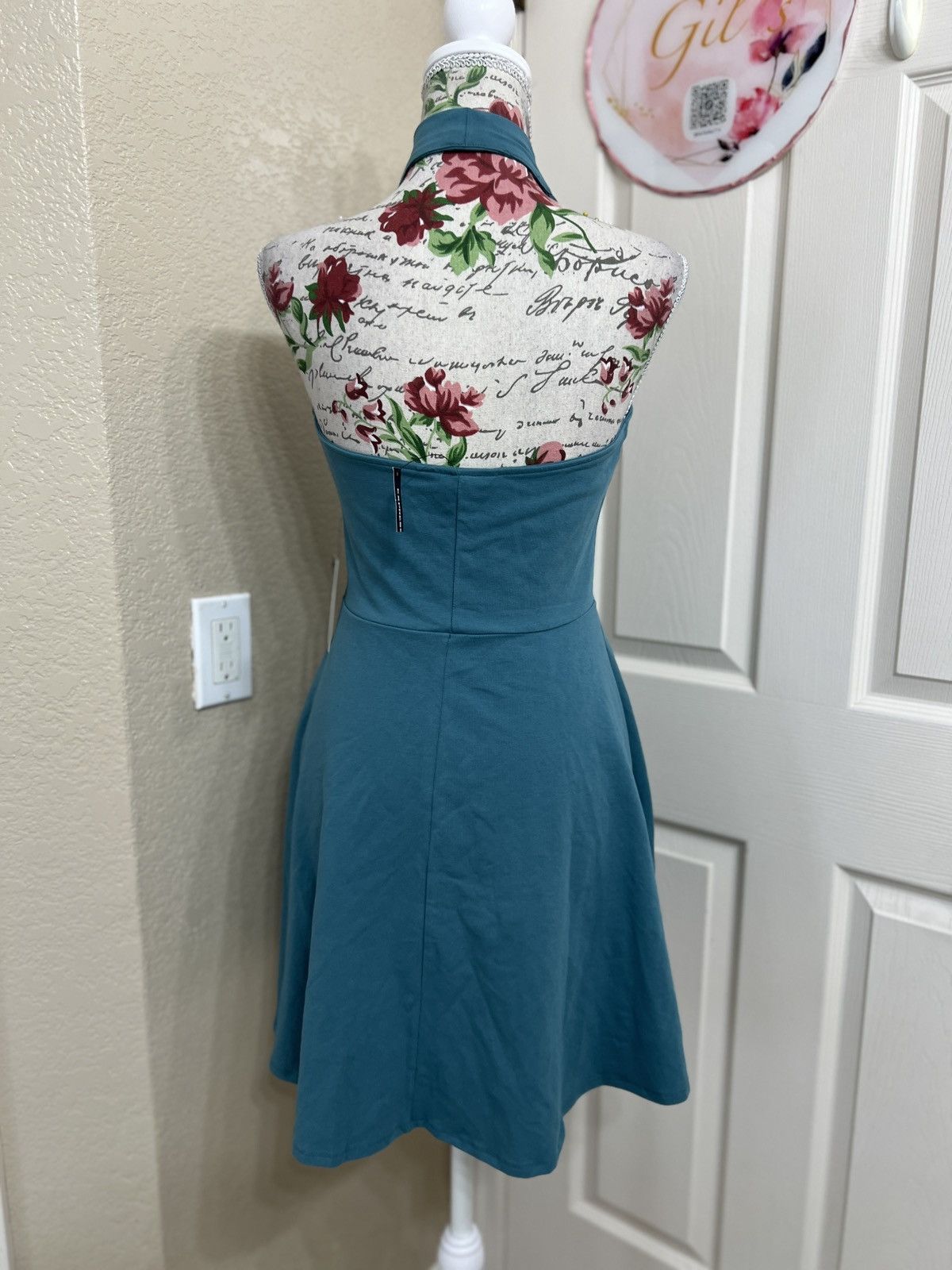 Express Express Teal Halter mini cotton Dress size M Size M / US 6-8 / IT 42-44 - 4 Thumbnail