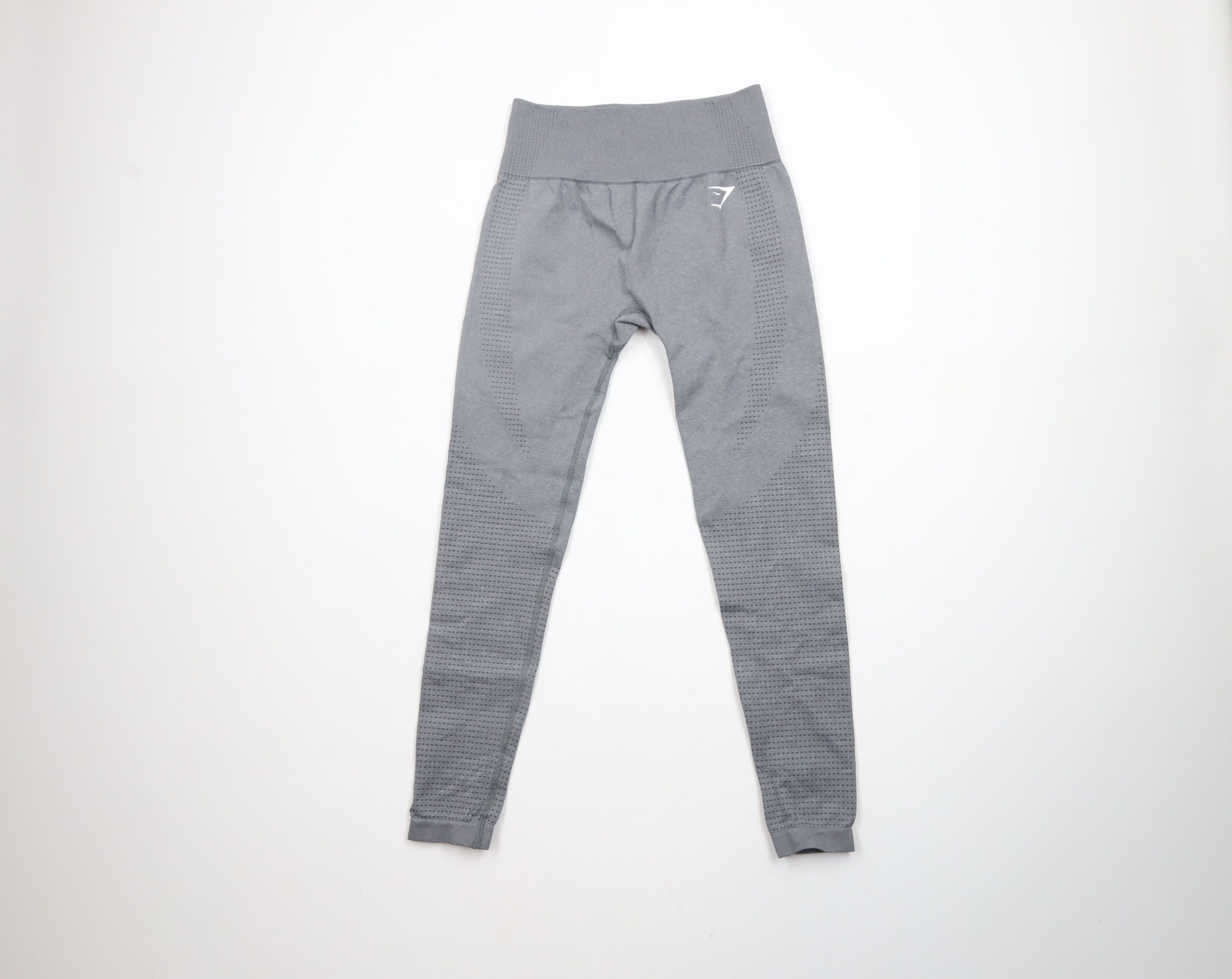 Gymshark × Vintage Gymshark Seamless Spandex Gym Training Pants Heather Gray Size 24" / US 00 / IT 34 - 1 Thumbnail