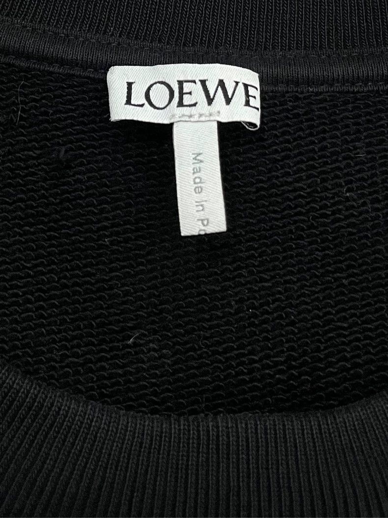 Loewe LOEWE Black embroidered logo round neck hoodie Size S / US 4 / IT 40 - 5 Thumbnail