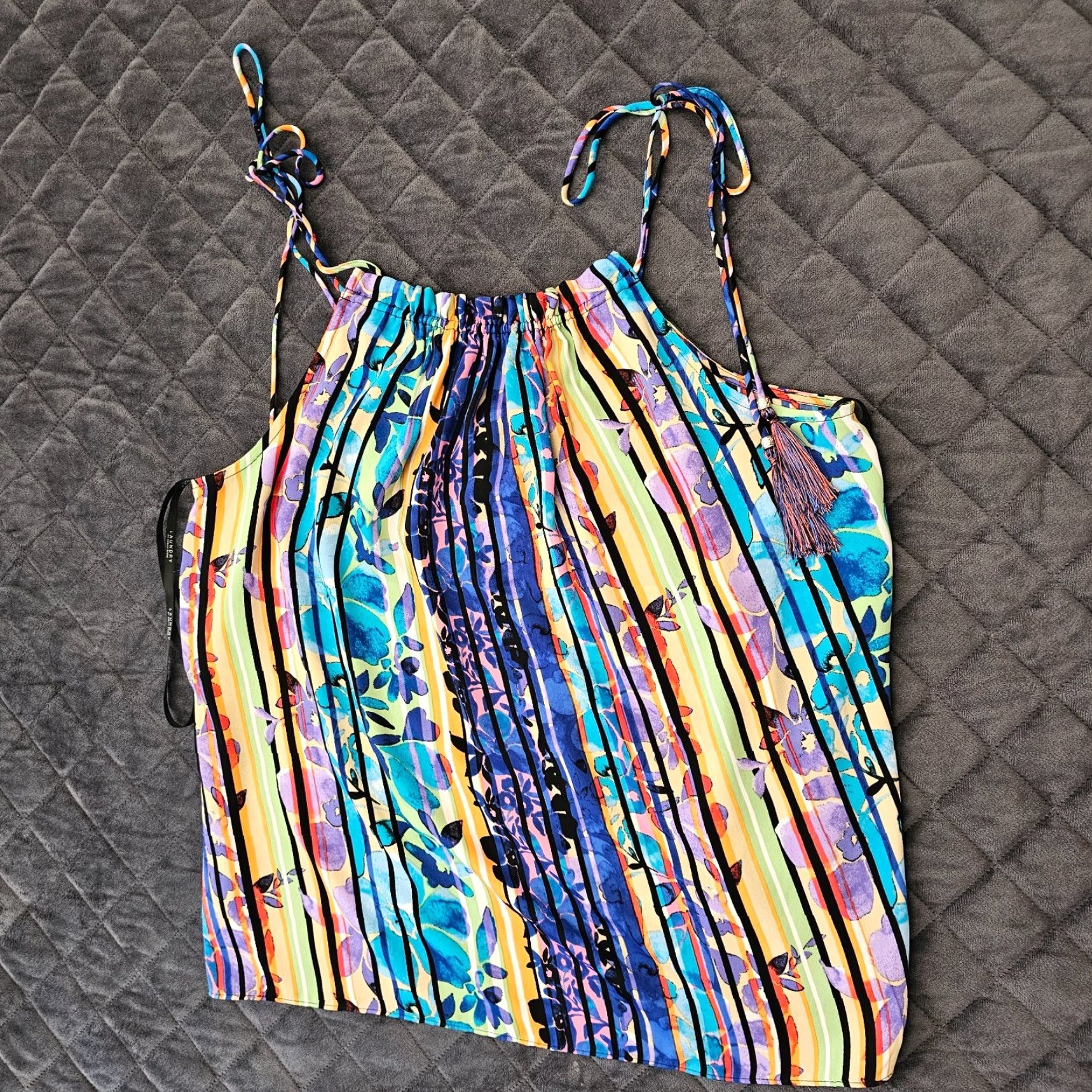 Laundry by Shelli Segal Laundry by Shelli Segal Camisole Tank Shirt Sleeveless Spaghetti Strap Cami Slim Multicolor Floral Woman/S Ladies? Size S / US 4 / IT 40 - 5 Thumbnail