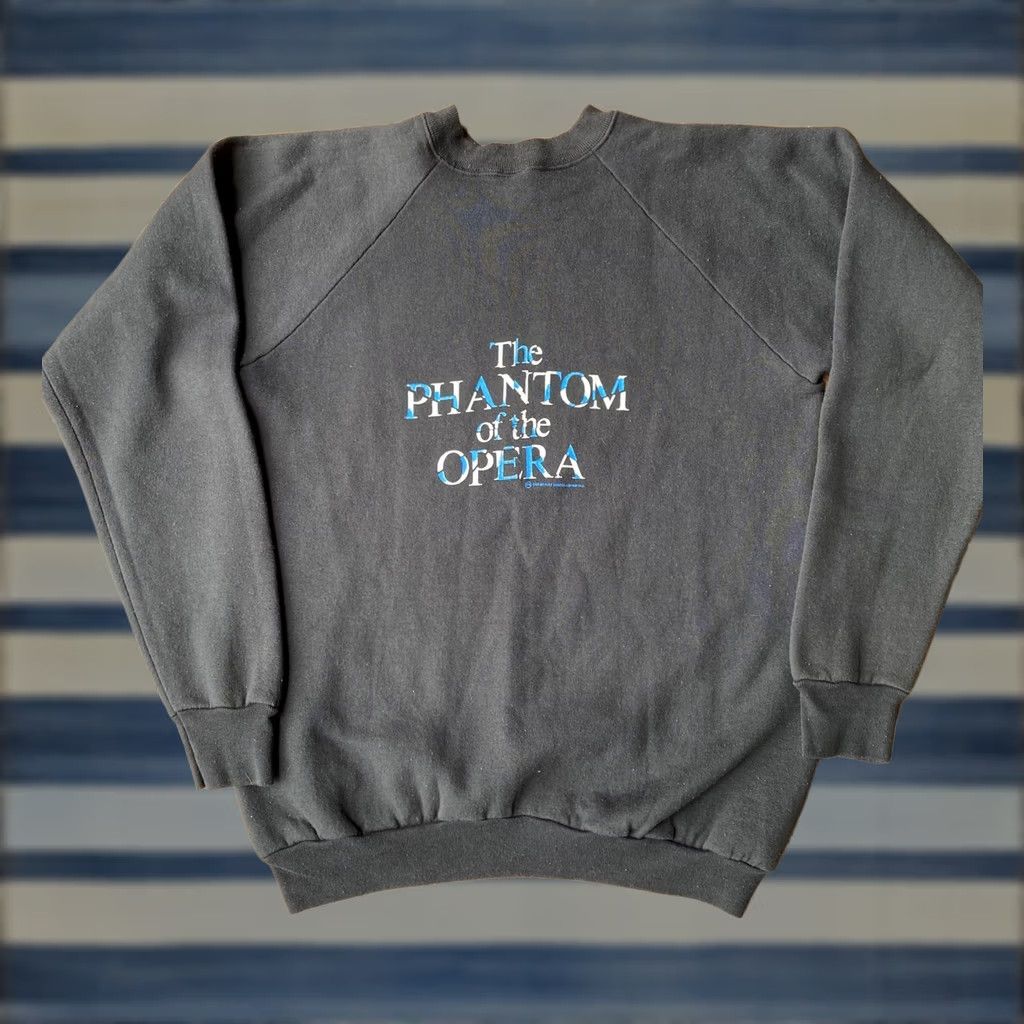 Fruit Of The Loom VINTAGE Phantom of the Opera 50/50 Crewneck Sweatshirt XL USA Crew Neck Unisex 80s Graphic Print Black Cotton Blend Fruit of the Loom Size US XL / EU 56 / 4 - 1 Thumbnail