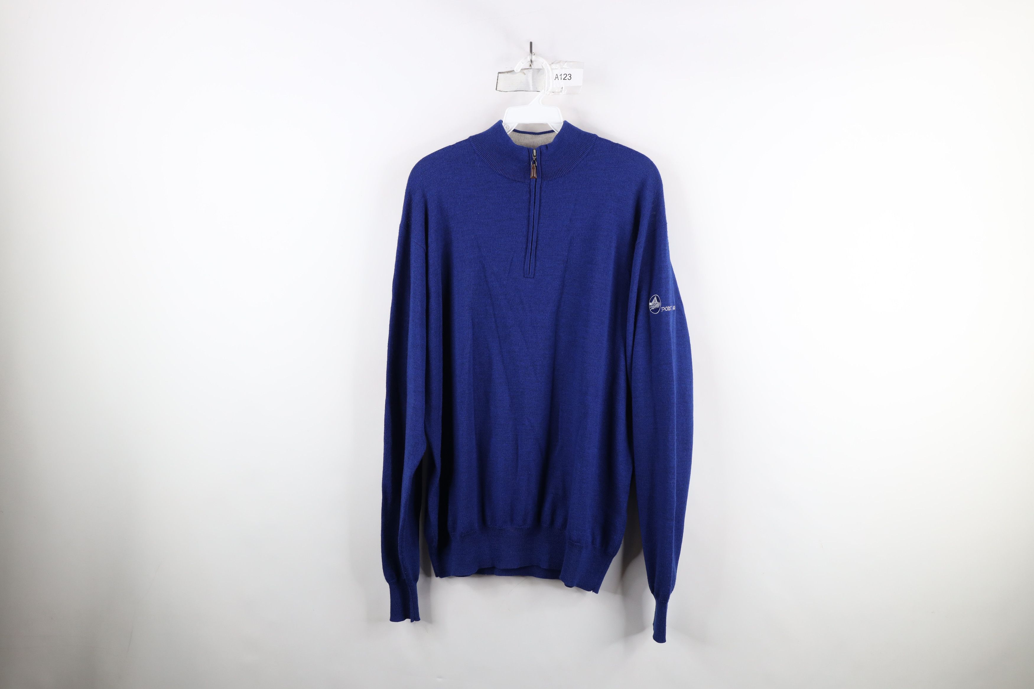 Peter Millar × Vintage Peter Millar Knit Half Zip Pullover Sweater Golfing Blue Size US L / EU 52-54 / 3 - 1 Thumbnail