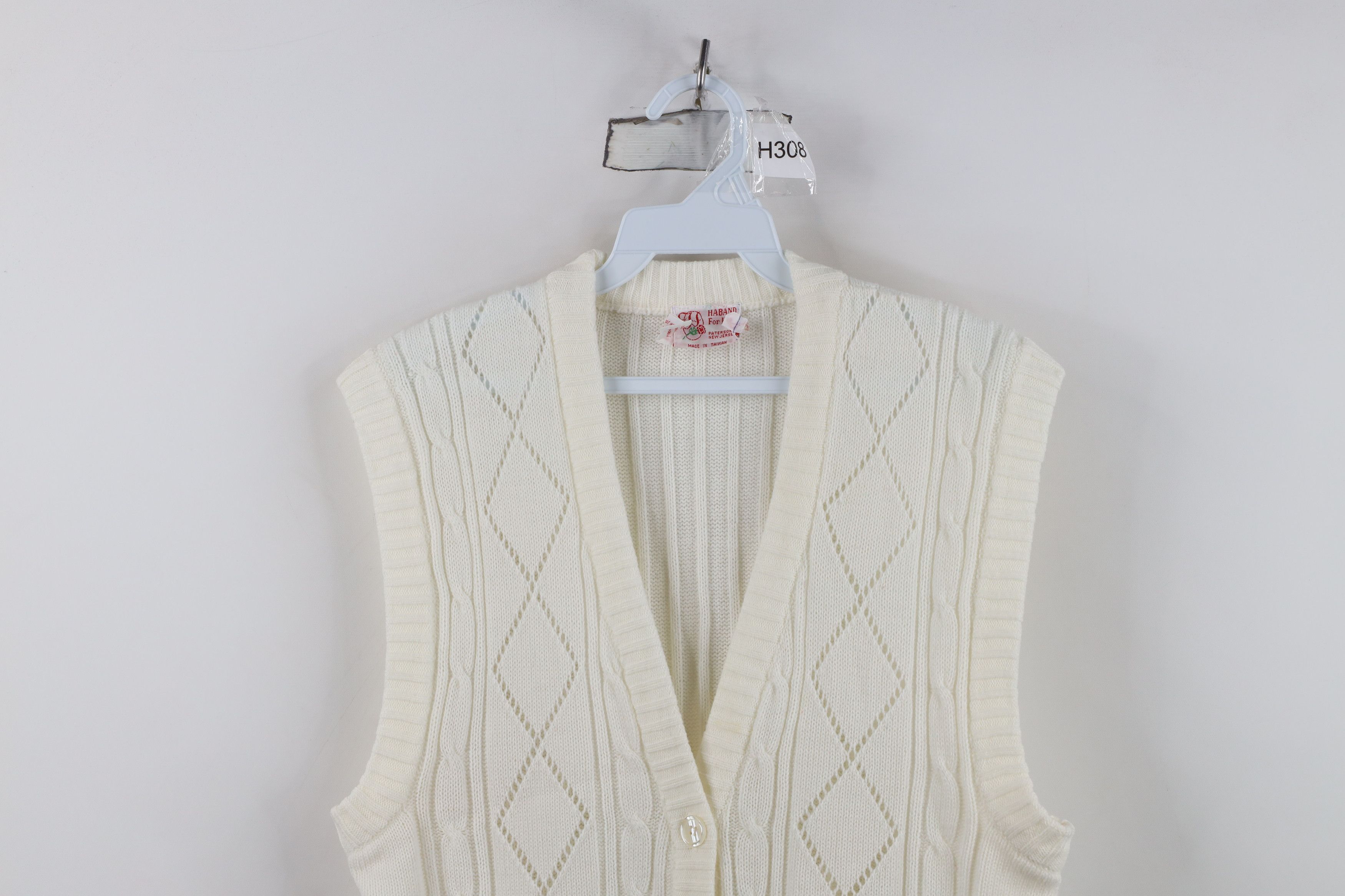 Vintage Vintage 70s Streetwear Cable Knit Cardigan Sweater Vest Size L / US 10 / IT 46 - 2 Thumbnail