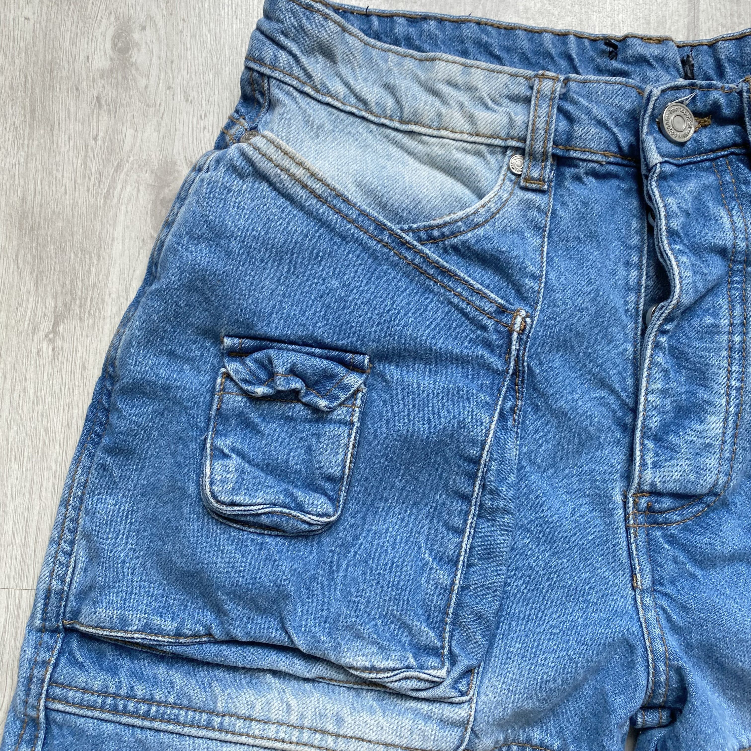 Japanese Brand Y2K Multipocket Cargo baggy Denim jeans skater pants Size US 30 / EU 46 - 5 Thumbnail