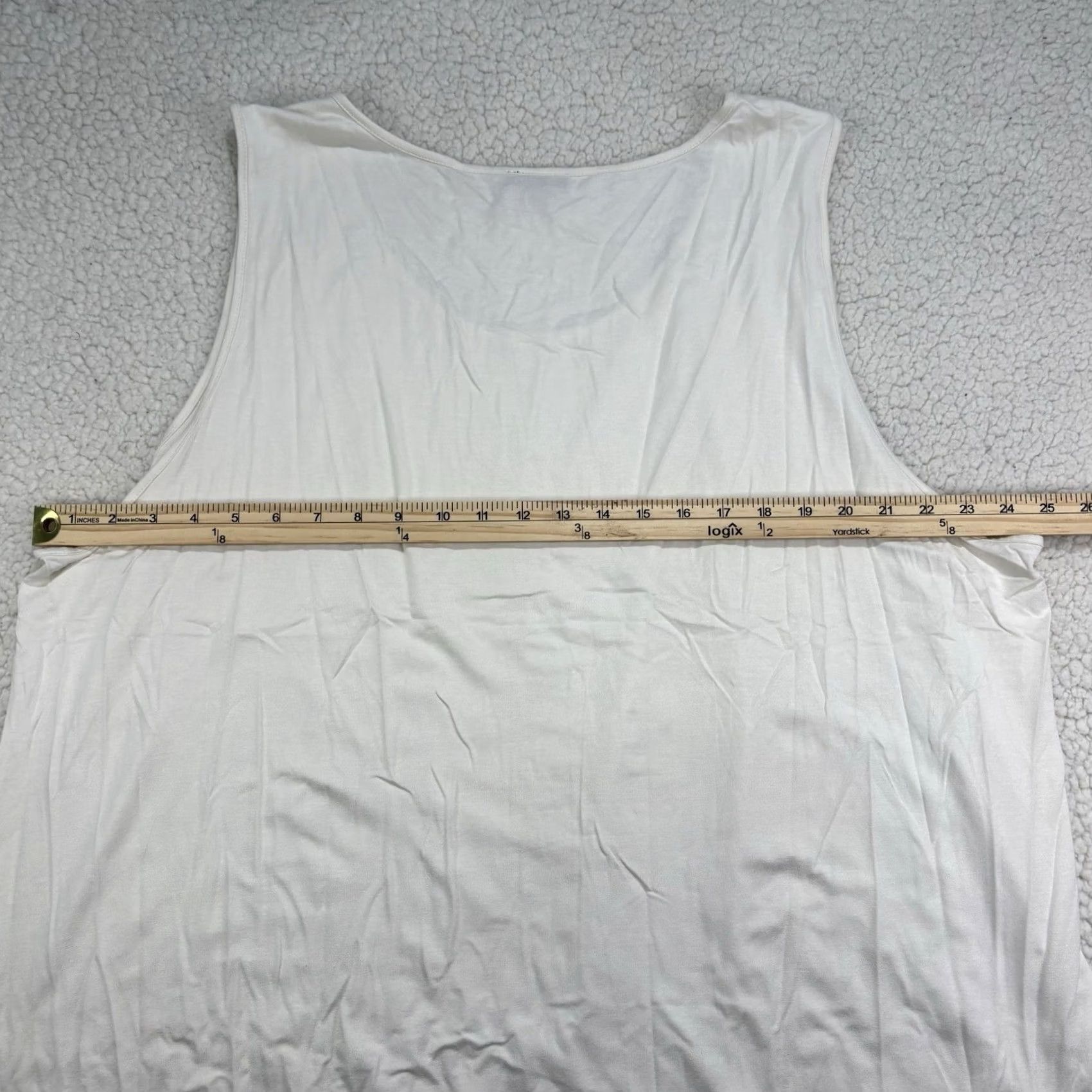 J. Jill J.Jill Wearever Collection Shirt Womens 4X White Sleeveless Tank Top Basic Plus Size XXL / US 16-18 / IT 52-54 - 7 Thumbnail