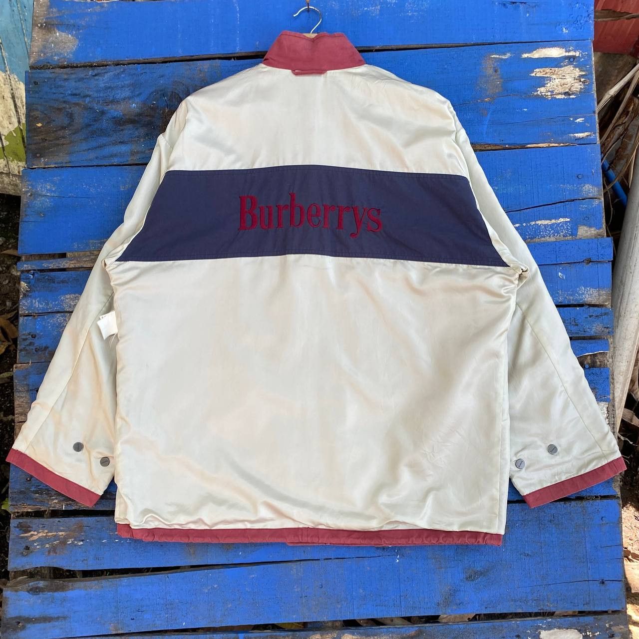 Burberry × Vintage Vintage Burberry Reversible Big Logo Zipper Jacket Size US XL / EU 56 / 4 - 13 Thumbnail