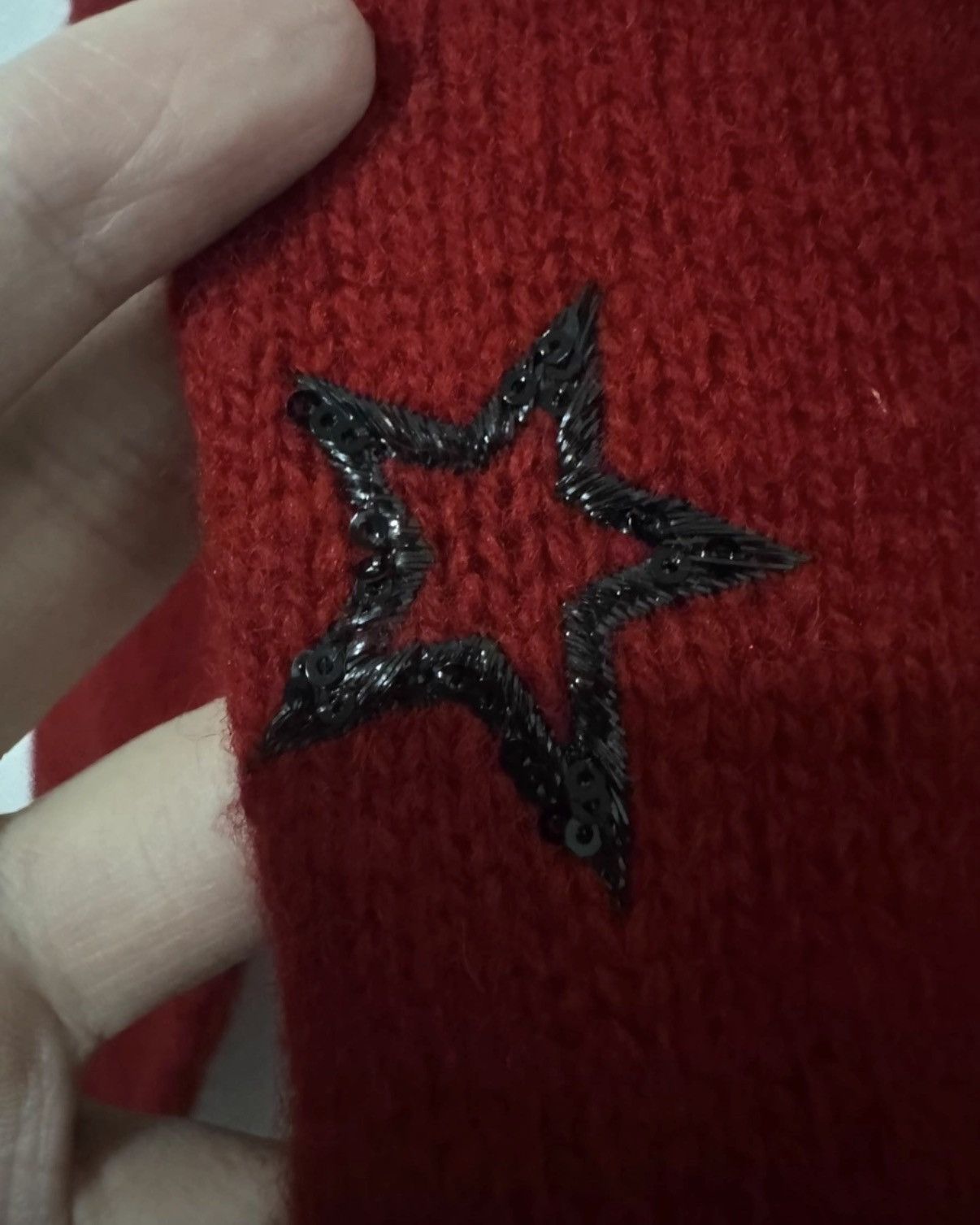 Saint Laurent Paris SLP 15FW Burgundy Scale Embroidered Star Sweater Size US S / EU 44-46 / 1 - 5 Thumbnail