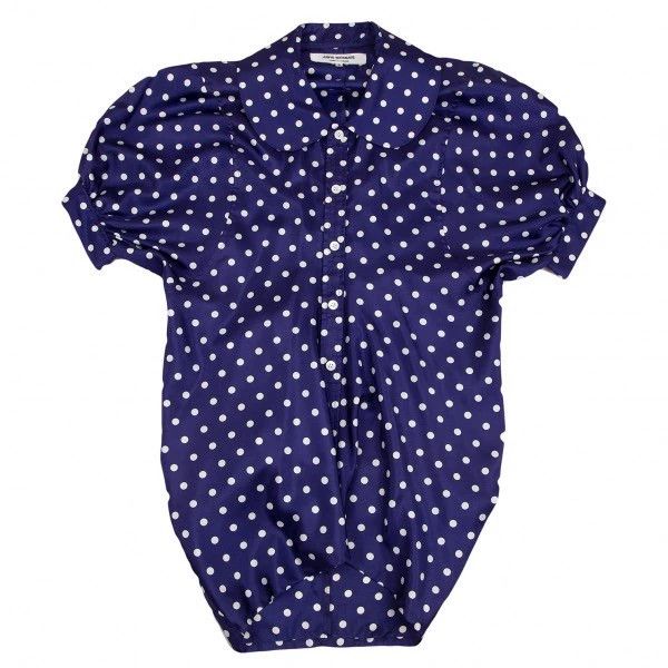 Comme des Garcons Comme Des Garcons Retro blue-purple polka-dot shirt top Size S / US 4 / IT 40 - 2 Thumbnail