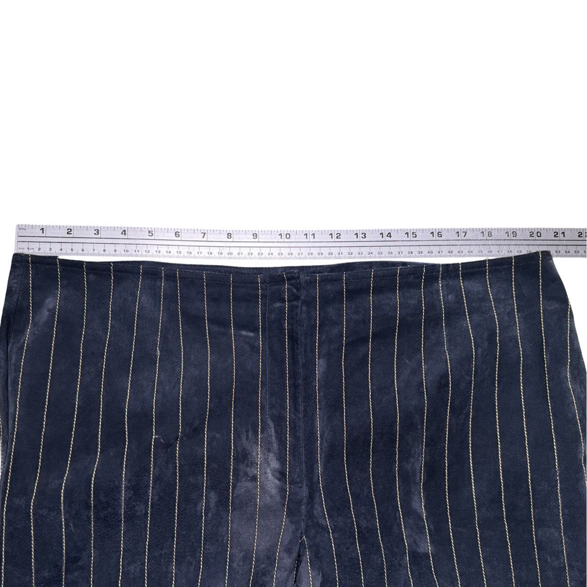 Wilsons Leather Wilsons Leather Maxima Pants 18 Navy Pinstripe Leather Size 39" - 4 Thumbnail