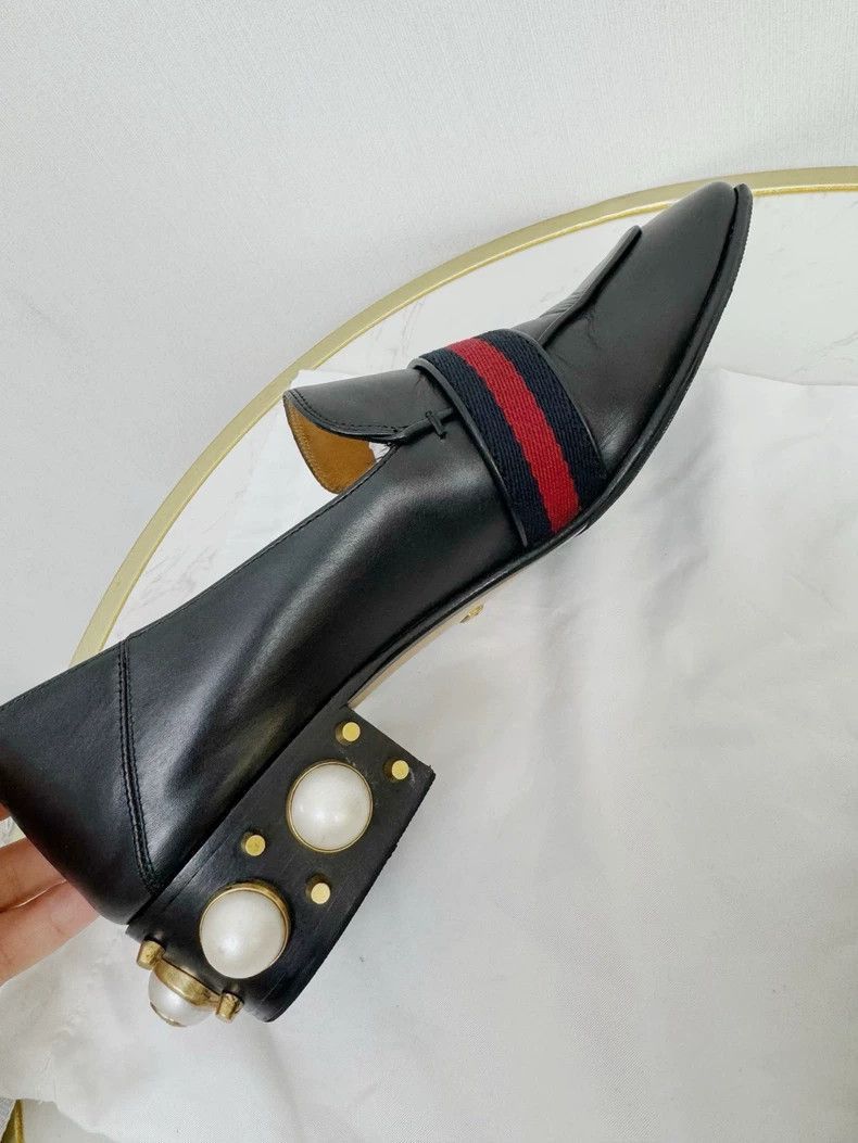 Gucci Gucci Black Leather Loafers Size 38.5-2506 Size US 8 / IT 38 - 4 Thumbnail