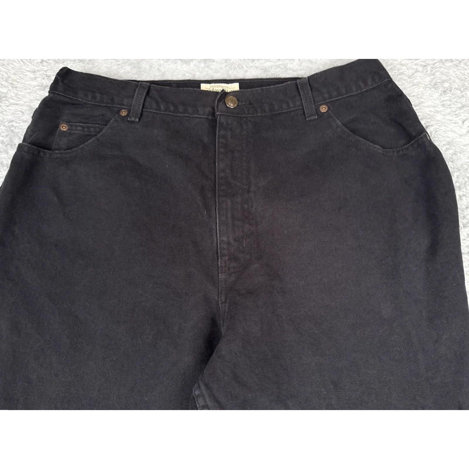 Vintage St. John's Bay Jeans Womens 18 Black Dark Wash High Rise Straight Relaxed 36x31 Size 40" / US 18 - 4 Thumbnail