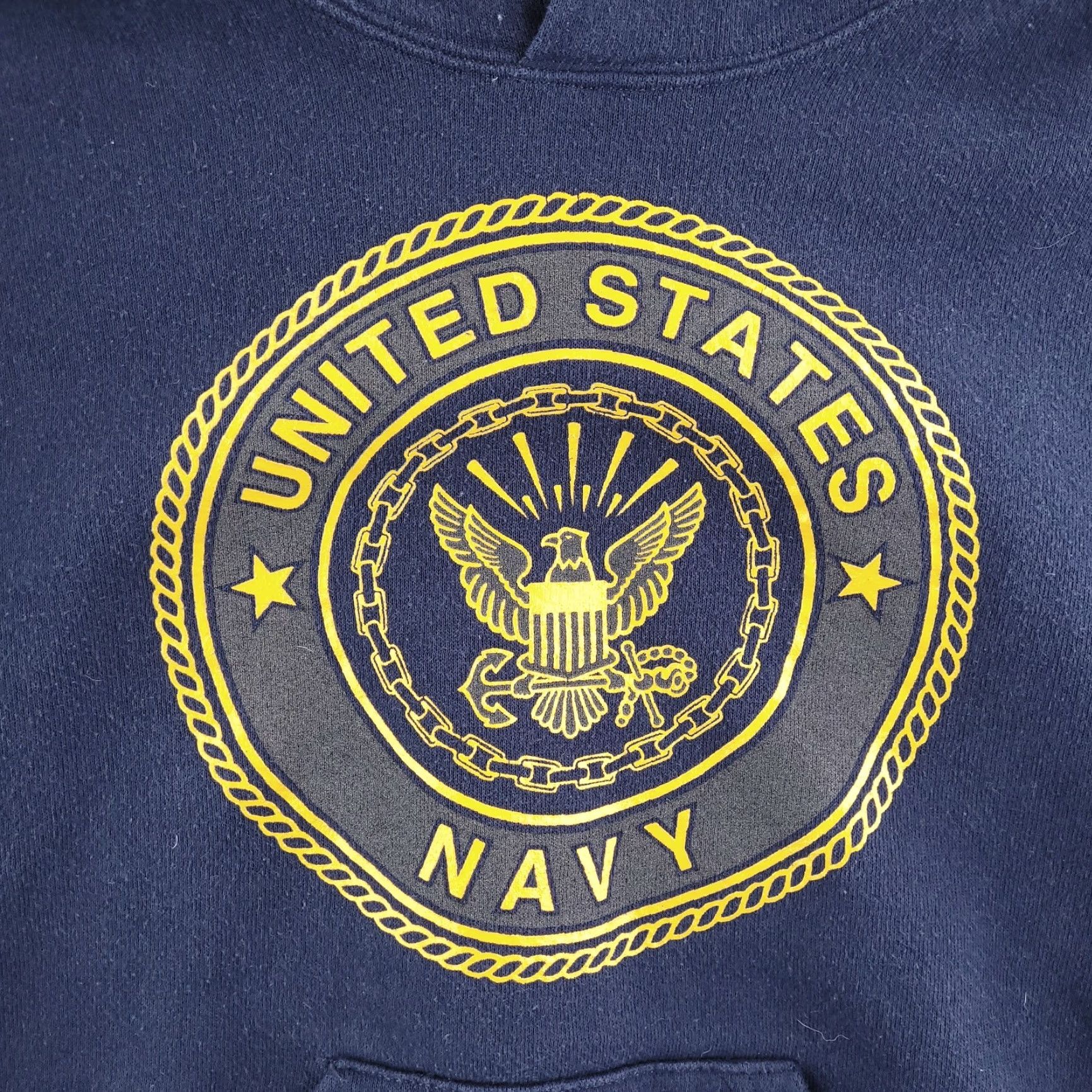 Soffe Soffe Hoodie Mens Small Pullover USA Navy Blue Sweatshirt Boxy Fit Vintage USN Logo Sold as pictured Size US S / EU 44-46 / 1 - 2 Thumbnail