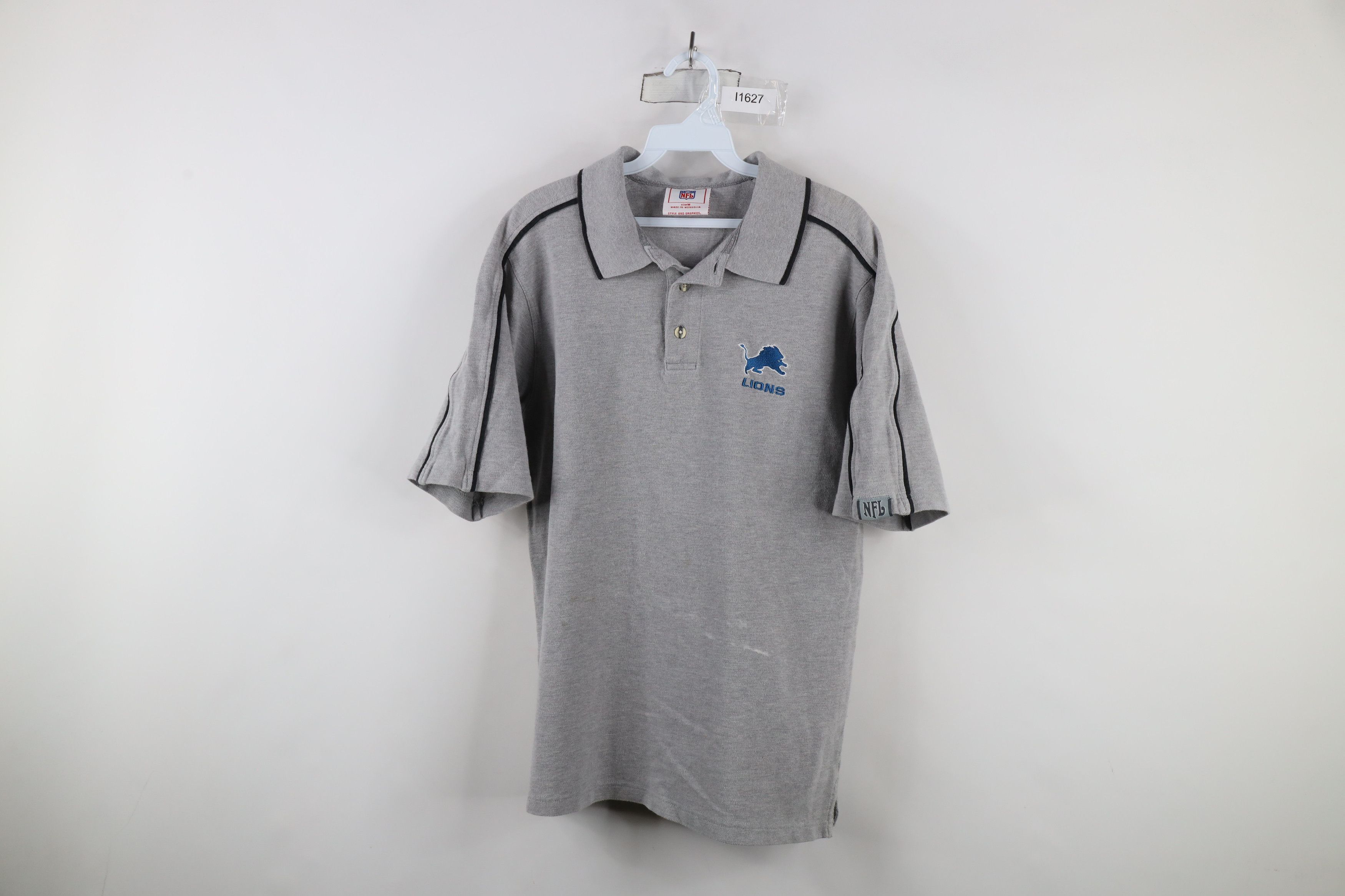 Vintage Vintage Y2K NFL Detroit Lions Football Polo Shirt Gray Size US M / EU 48-50 / 2 - 1 Thumbnail