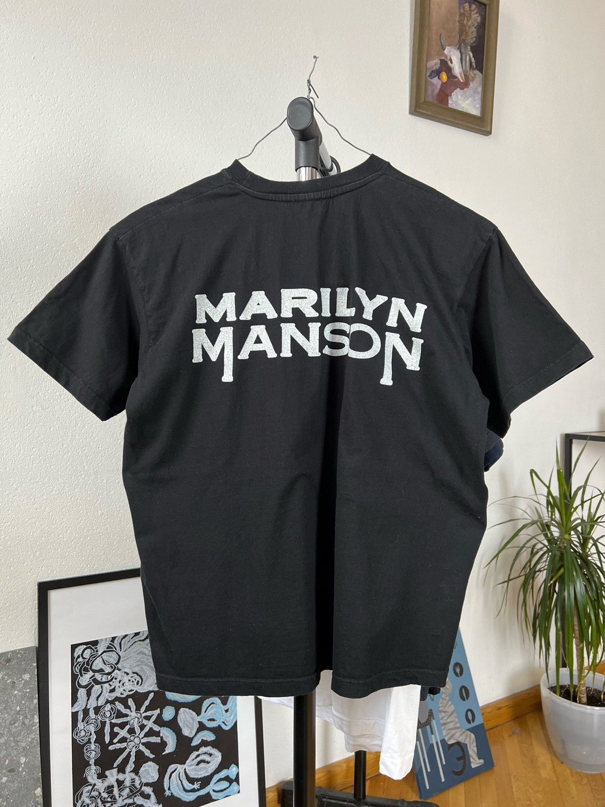 Band Tees × Marilyn Manson × Vintage Vintage Marilyn Manson T-Shirt Faded rare tee Size US XL / EU 56 / 4 - 2 Thumbnail