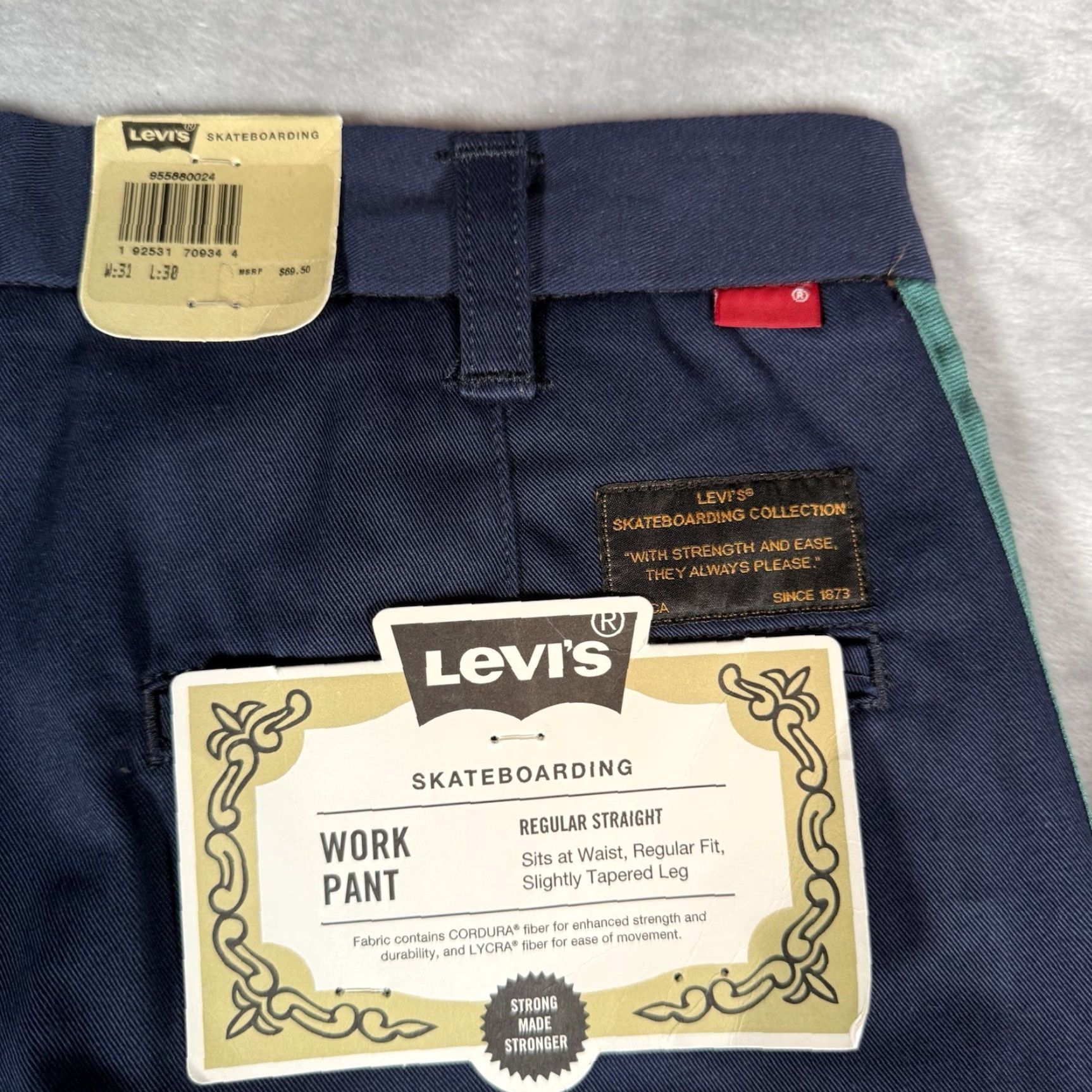 Levi's Levis Cordura Work Pants Levis Skateboarding Men 31x30 Altered Length 31x28 Size US 31 - 6 Thumbnail